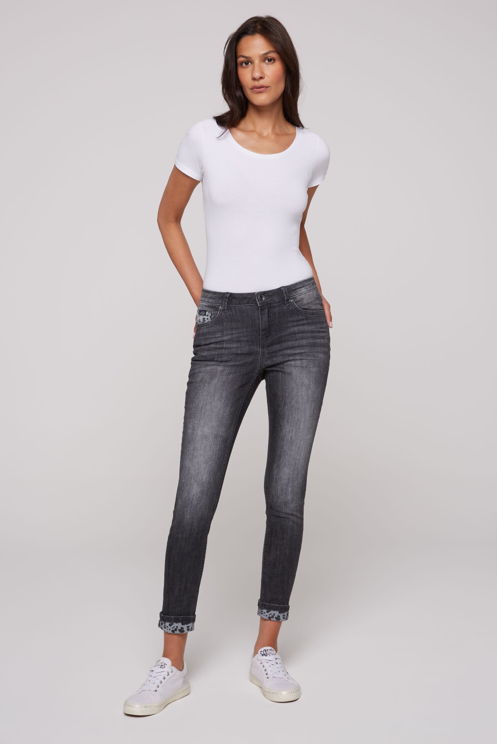 SOCCX Slim-fit-Jeans, mit Turn-Up Saum