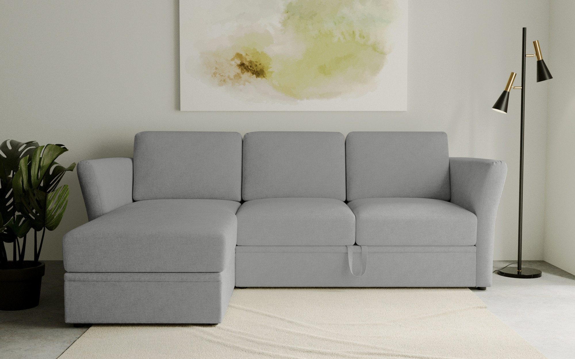 OTTO home Ecksofa "Lavars, L-Form, Schlafsofa" mit Bettfunktion und Stauraum, in zwei verschiedenen Bezugsqualitäten