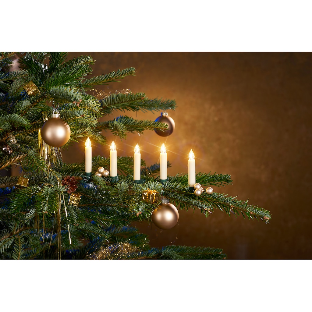 my home LED-Christbaumkerzen »Weihnachtsdeko, Christbaumschmuck«, 50 St.-flammig, kabellos, Kerzen plus 8 Dornen