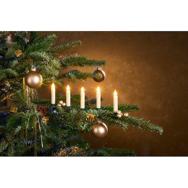 my home LED-Christbaumkerzen »Weihnachtsdeko, Christbaumschmuck«, 25 St.- flammig, kabellos, Kerzen plus 8 Dornen | BAUR