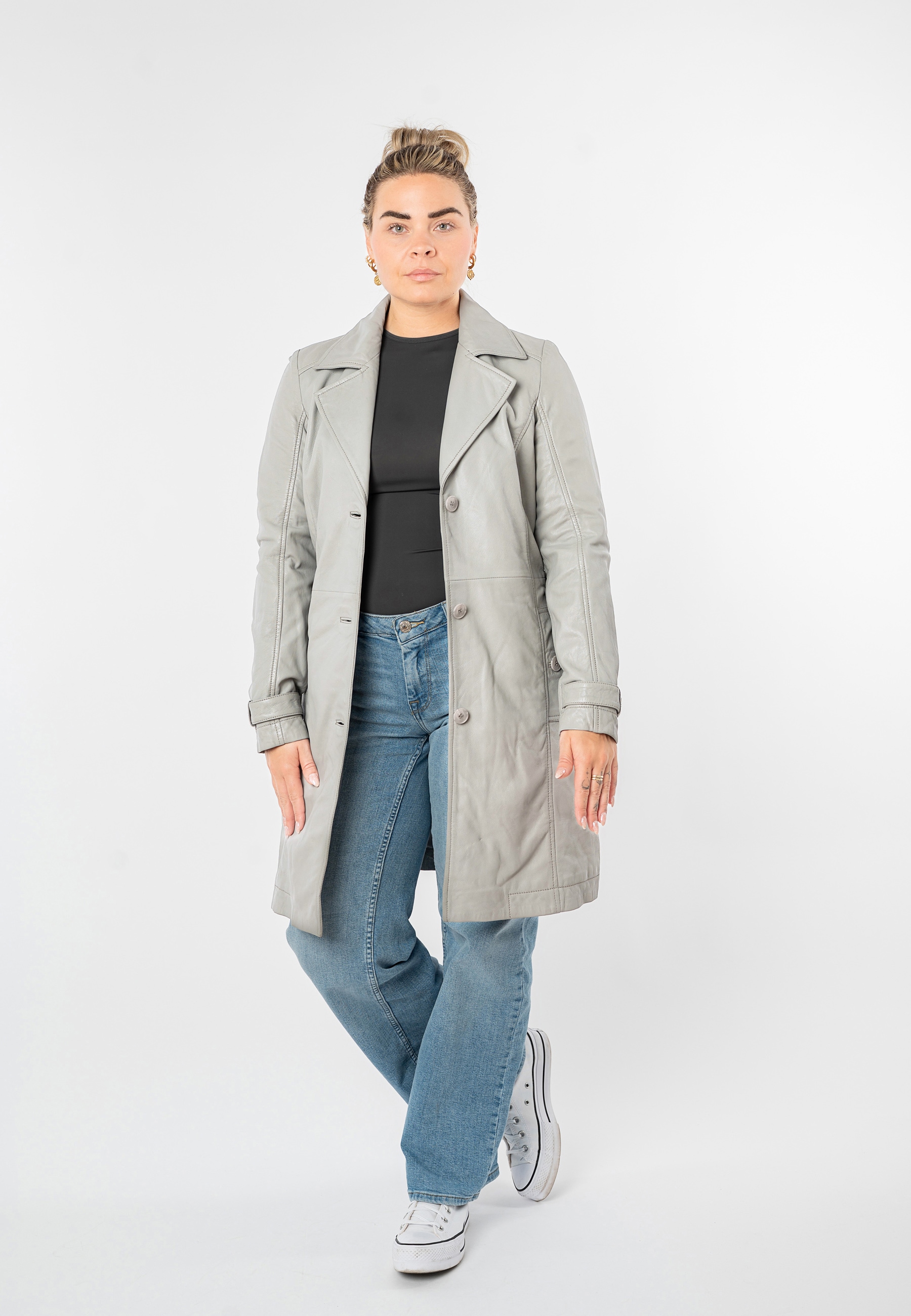 Mauritius Trenchcoat »MWLeoniz« aus Echtleder, mit Taillengürtel