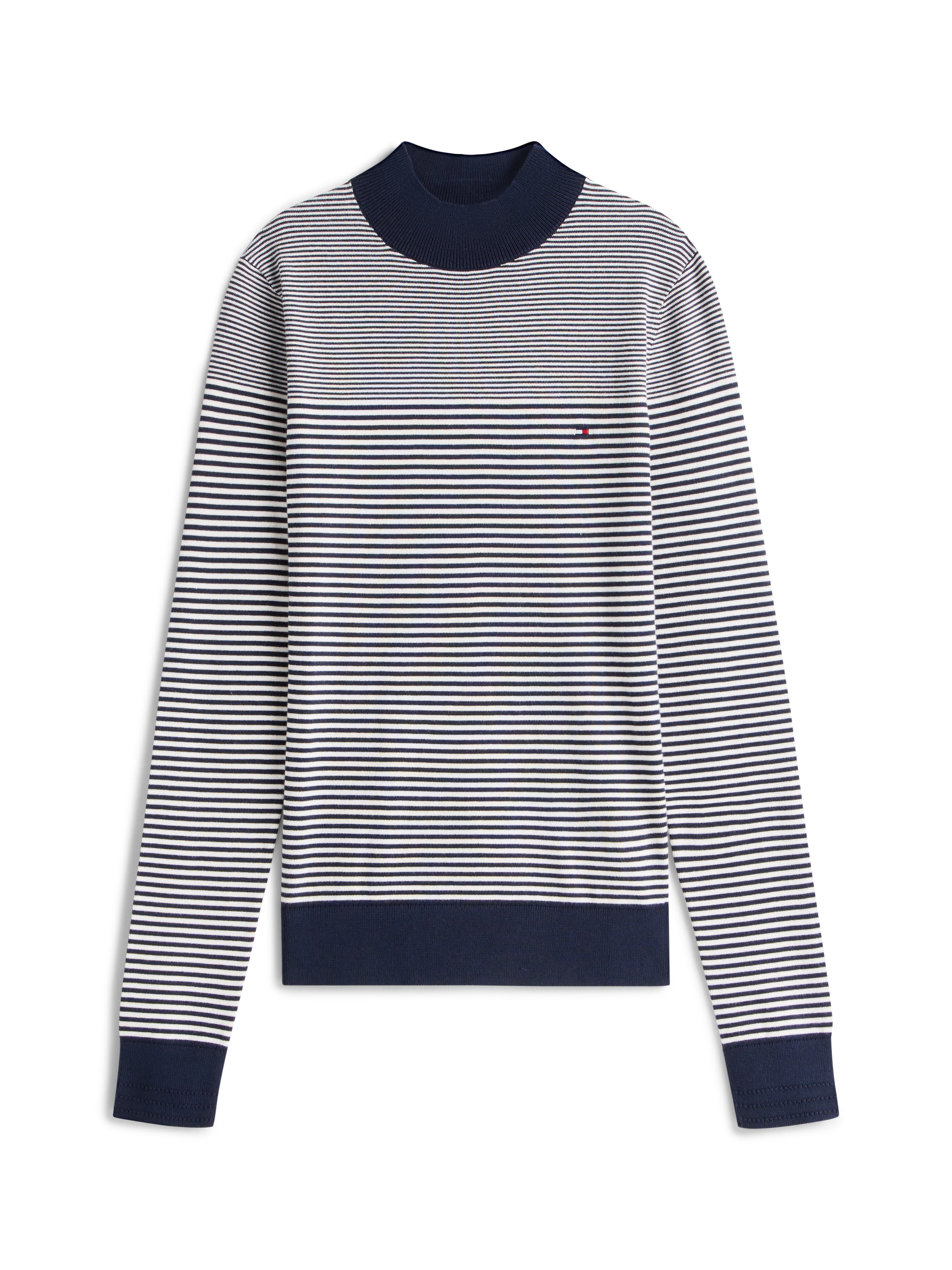 Tommy Hilfiger Strickpullover »CO JERSEY FINE GG MOCK-NK LS SWT«