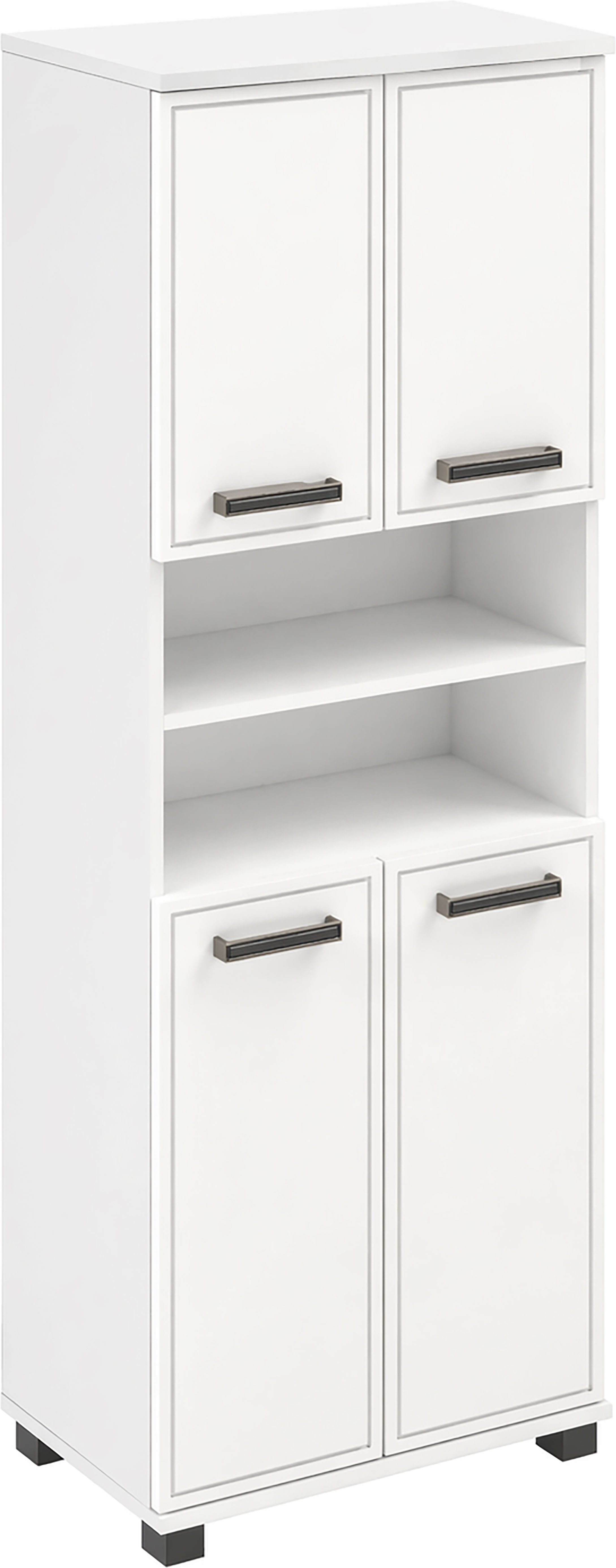 Schildmeyer Midischrank "ADANA Badezimmerschrank, Höhe 180,9 cm, 4 Türen, MADE IN GERMANY" 1 Stk. tlg. tiefgezogene MDF-Fronten - umlaufende Rahmenprägung, MADE IN GERMANY