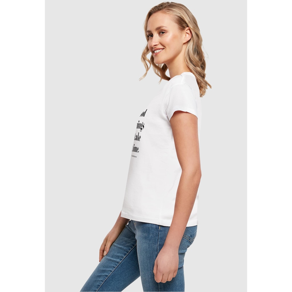 Merchcode T-Shirt »Merchcode Damen Ladies Good Things Take Time Box Tee«, (1 tlg.)