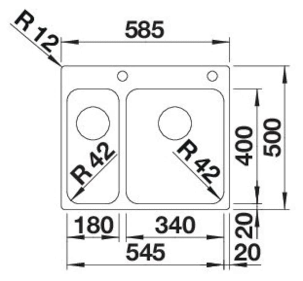 Blanco Edelstahlspüle »SOLIS 340/180-IF/A«, zum wechselseitigen Einbau geeignet