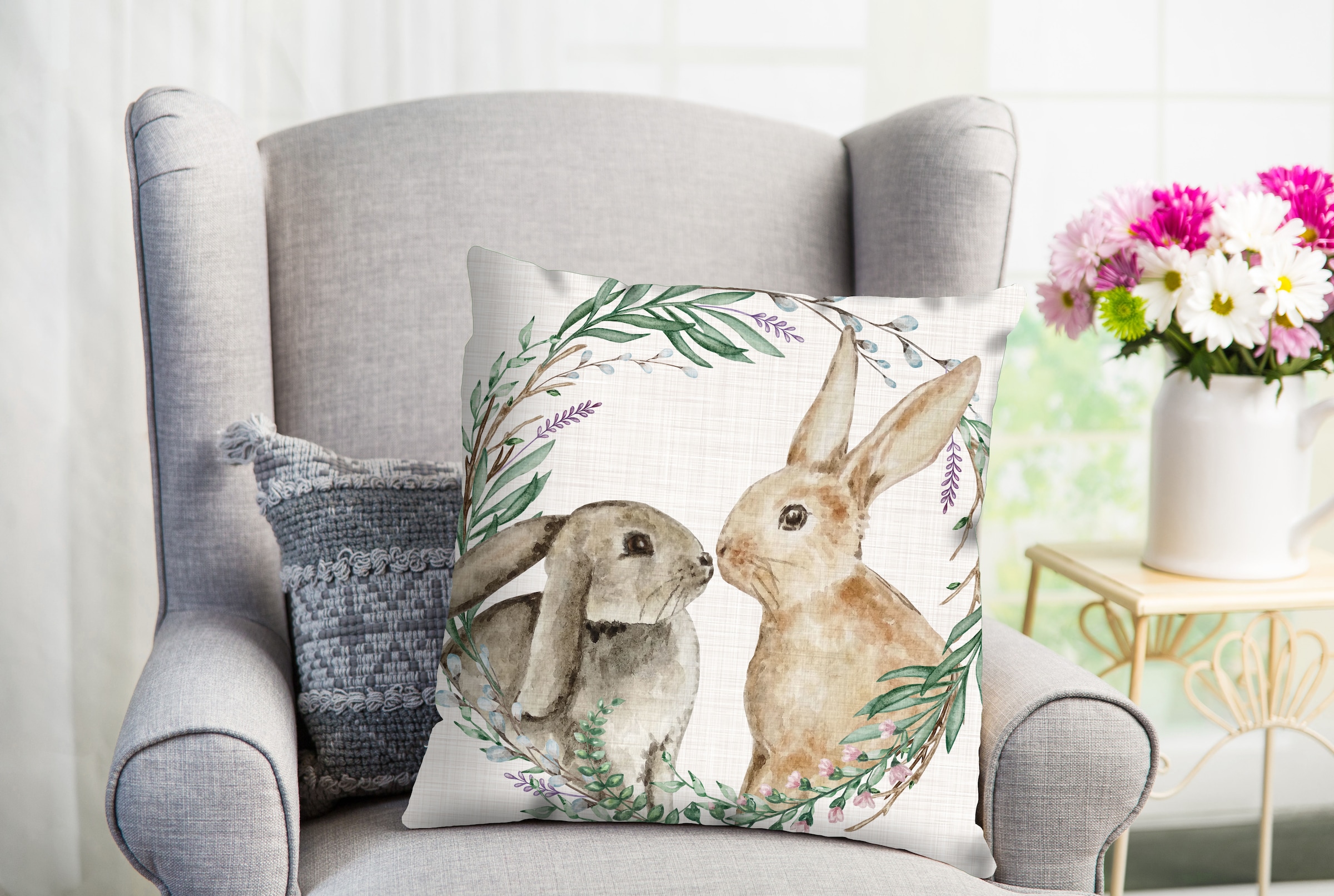 queence Dekokissen "Berti" süßer Hase günstig online kaufen