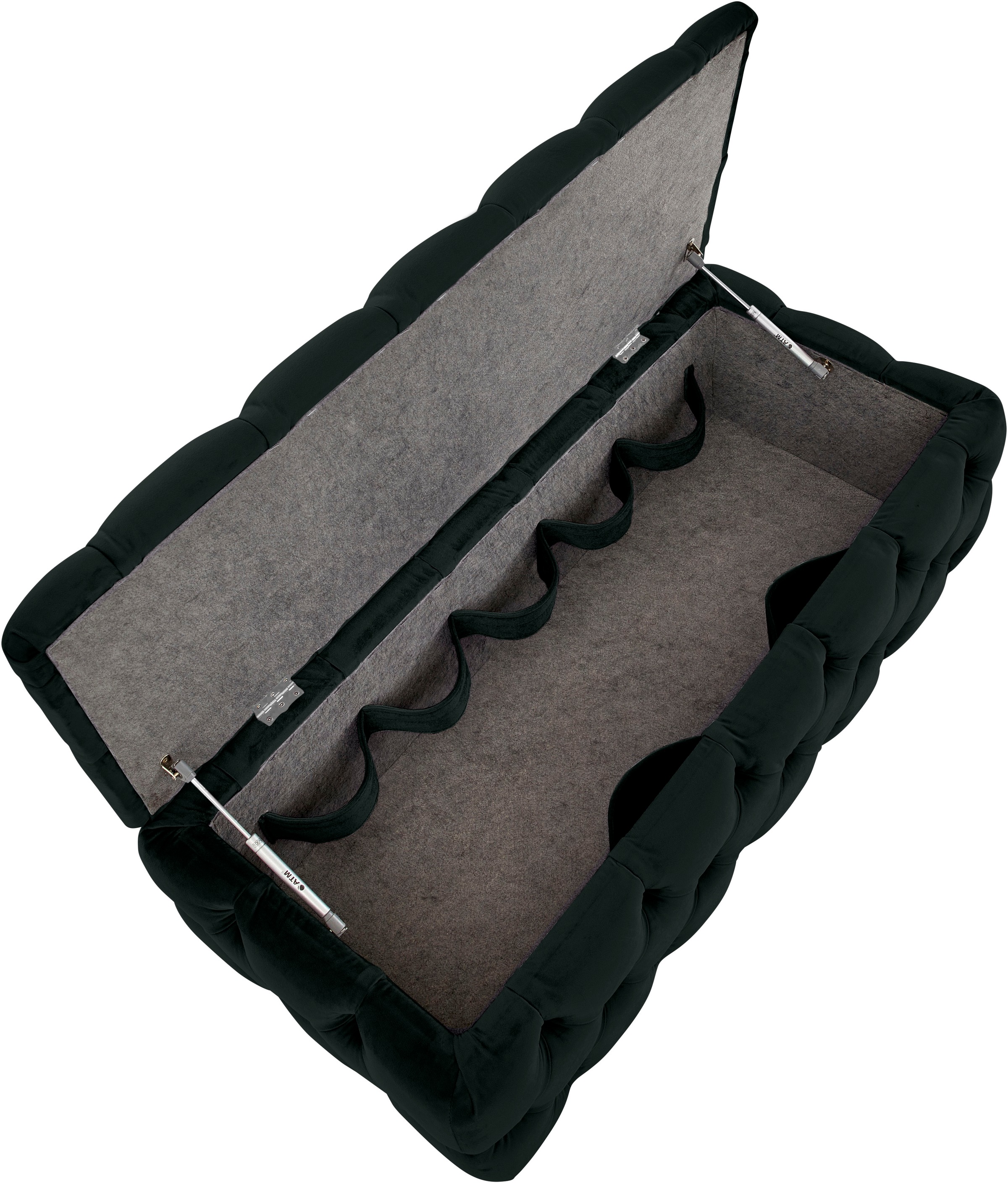 Guido Maria Kretschmer Home&Living Polsterhocker »KALINA, hochwertige Knopfheftung, B/T/H: 120/55/45 cm«, mit Staufach und innenliegenden Laschen zur besseren Aufbewahrung
