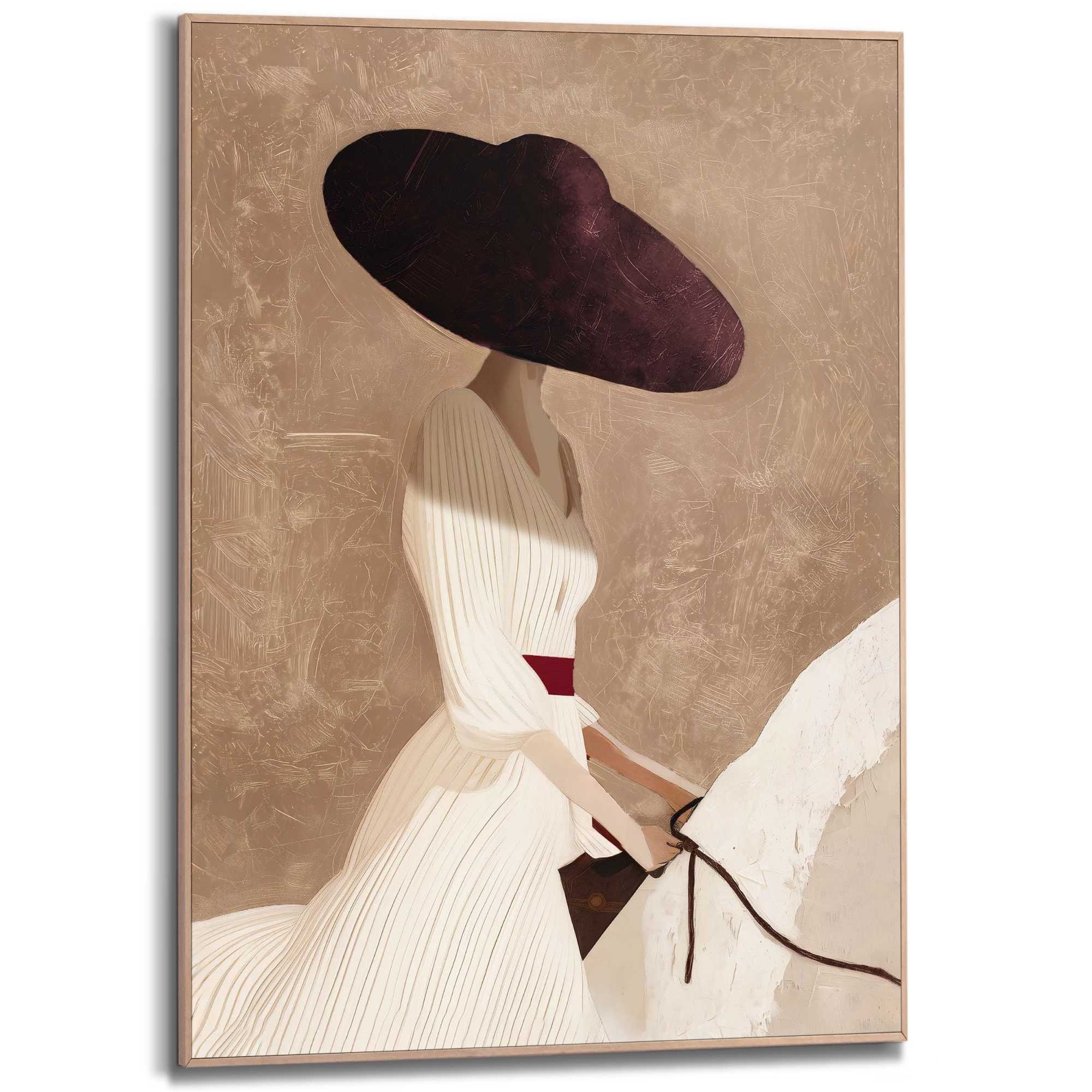 Reinders! Bild mit Rahmen »Eleganter Reiter« Menschen 1 Stk. tlg. Wohnzimmer - Beige - MDF - Frauen - 50x70 cm