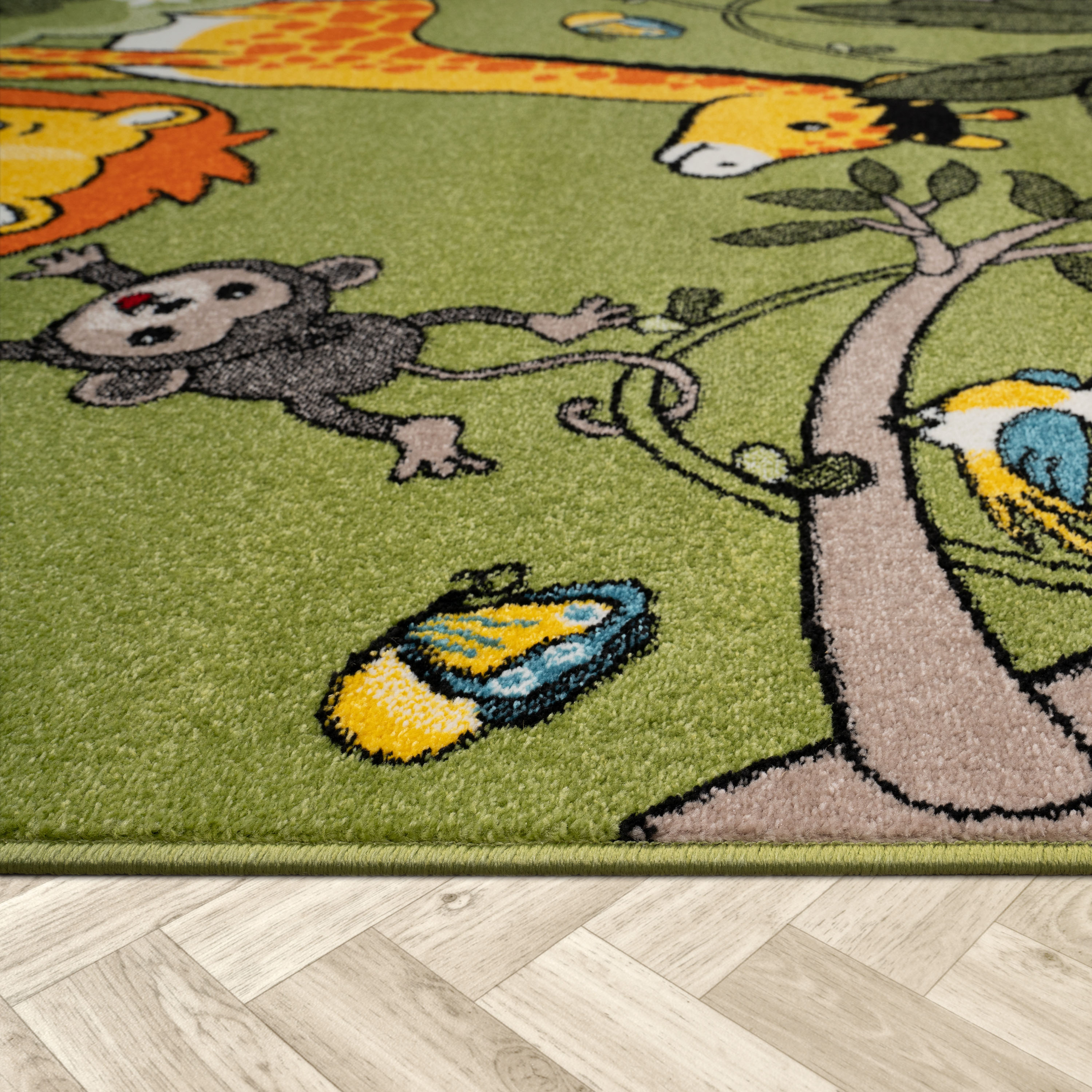 Thumbnail - Paco Home Kinderteppich "ECE 958", rechteckig, 14 mm Höhe, Kurzflor, Motiv süße Zoo Tiere, Kinderzimmer