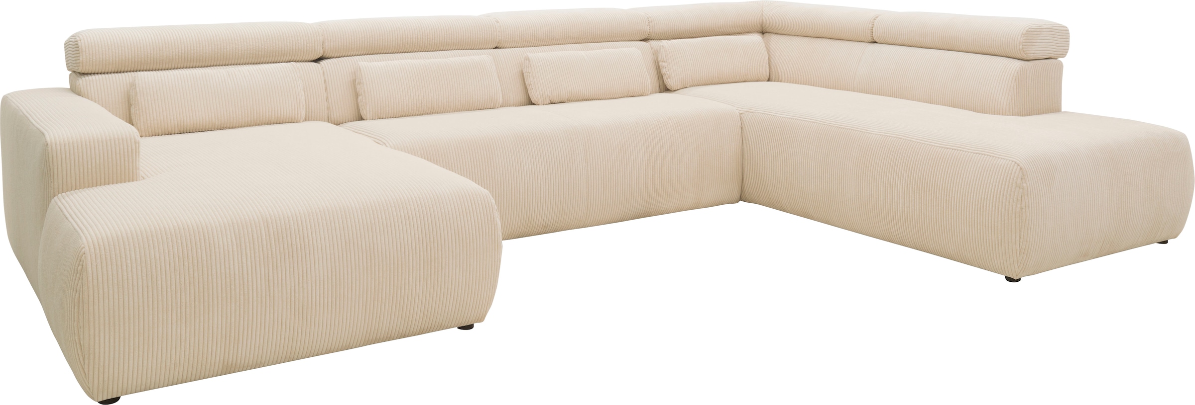 DOMO collection Wohnlandschaft Brandon viele Bezugsarten, incl. Nierenkissen, mit Kopfteilverstellung, wahlweise Sitztiefenverstellung