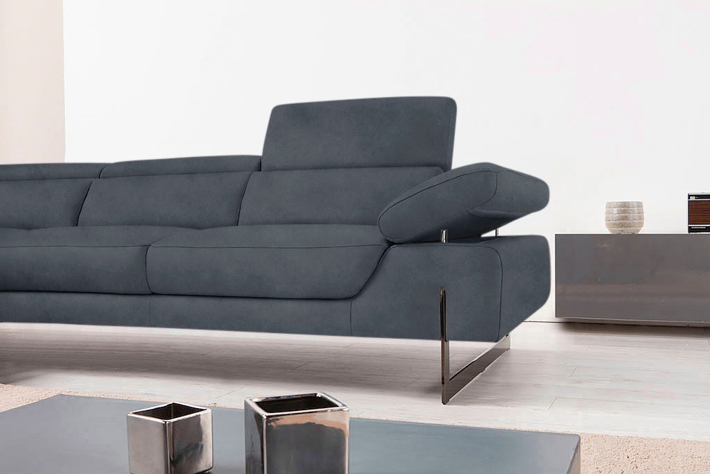 Egoitaliano Ecksofa »Queenie, extravagantes Sofa mit erstklassigem Sitzkomfort«, mit verstellbarer Armlehne und Kopfteilen für Wohlfühlkomfort