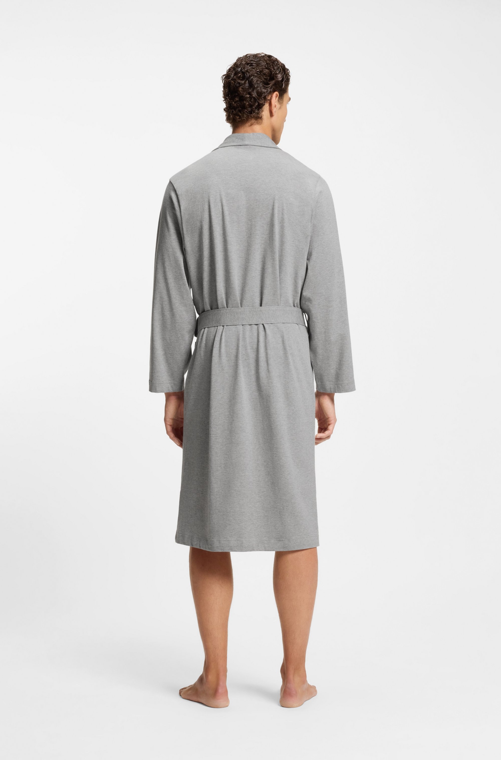 BOSS Morgenmantel aus Baumwoll-Jersey mit Logo-Stickerei günstig online kaufen