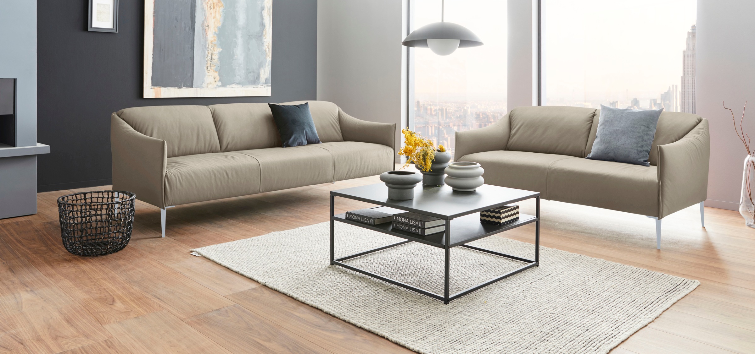 W.SCHILLIG 2,5-Sitzer »sally« mit Metallfüßen in Silber matt, Breite 174 cm