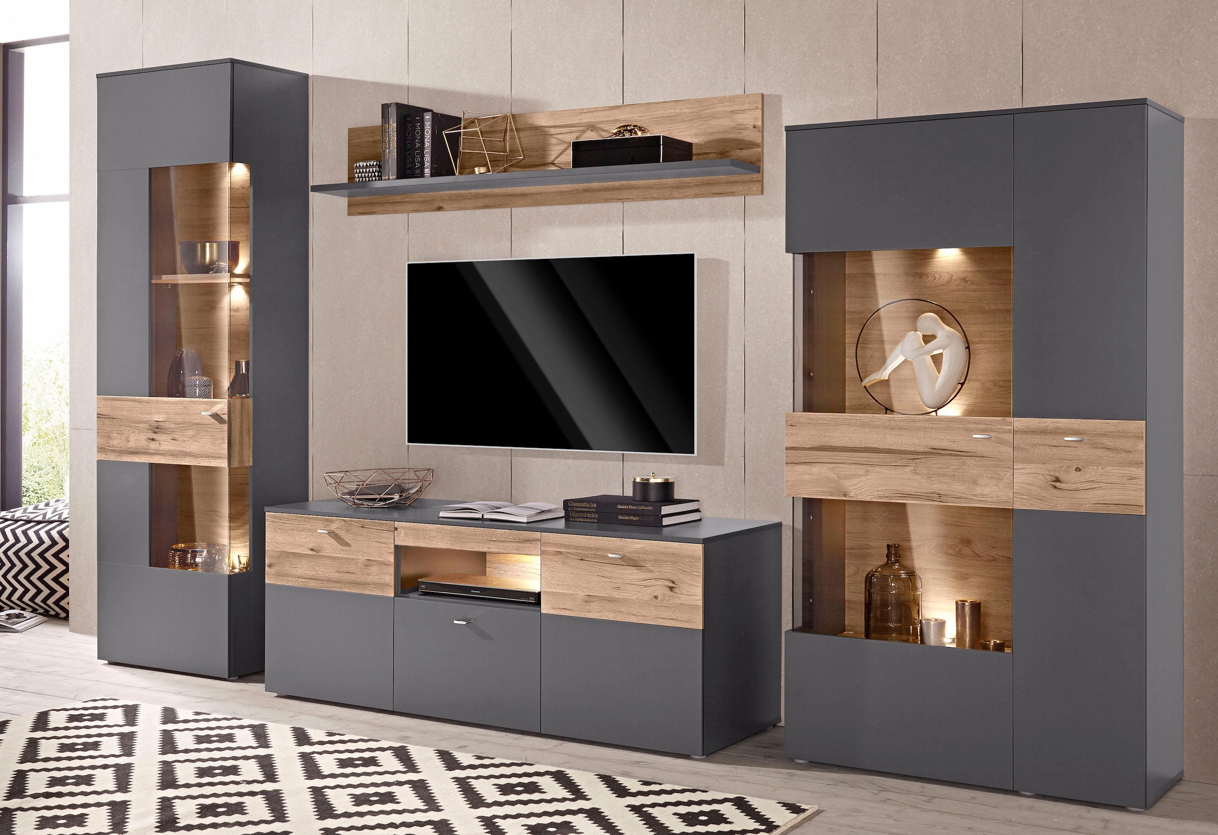FORTE Wandboard »Como«, Wandregal, zweifarbig,klare Linien, einfache Montage