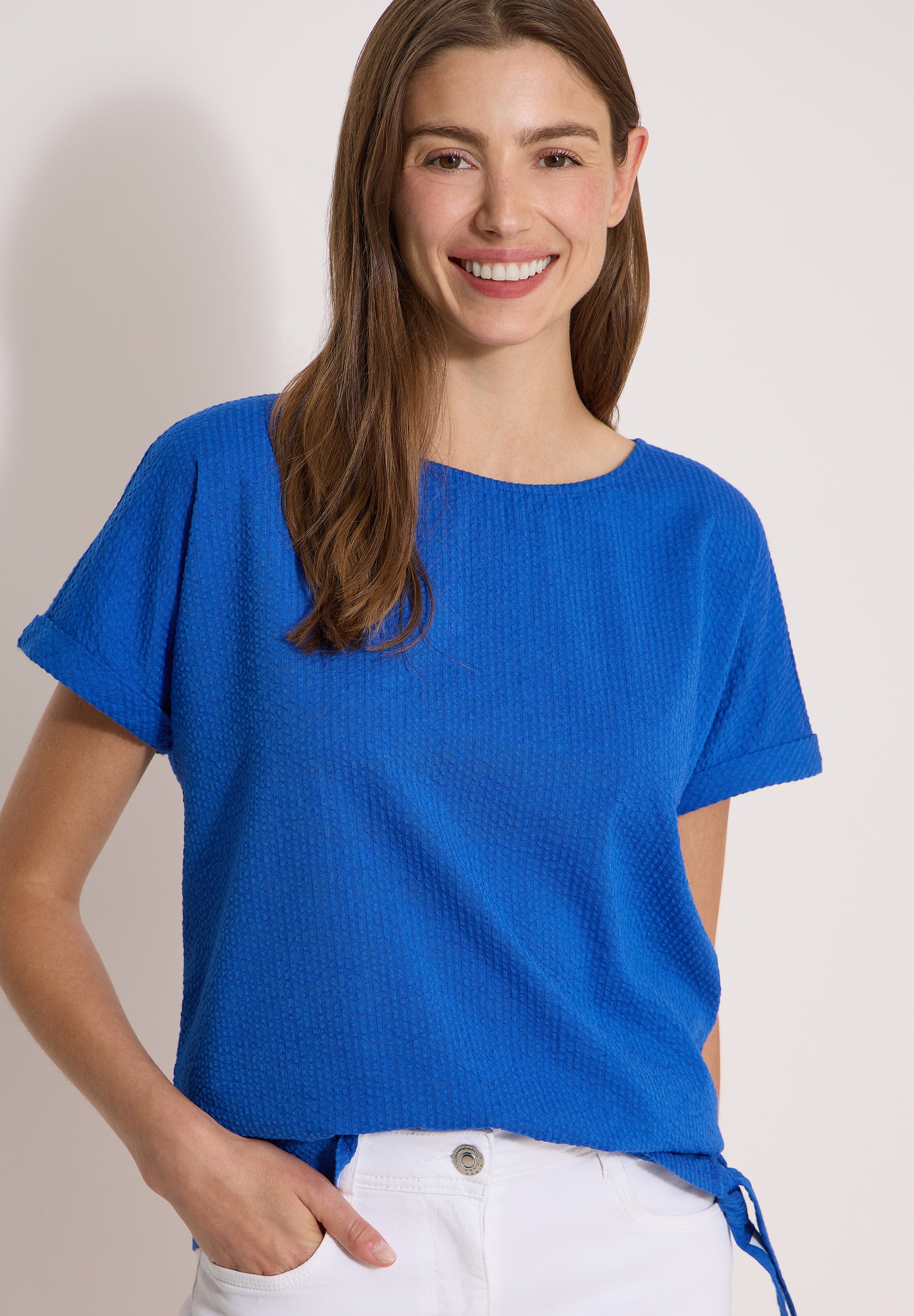 Cecil Shirtbluse mit Knotendetail am Saum