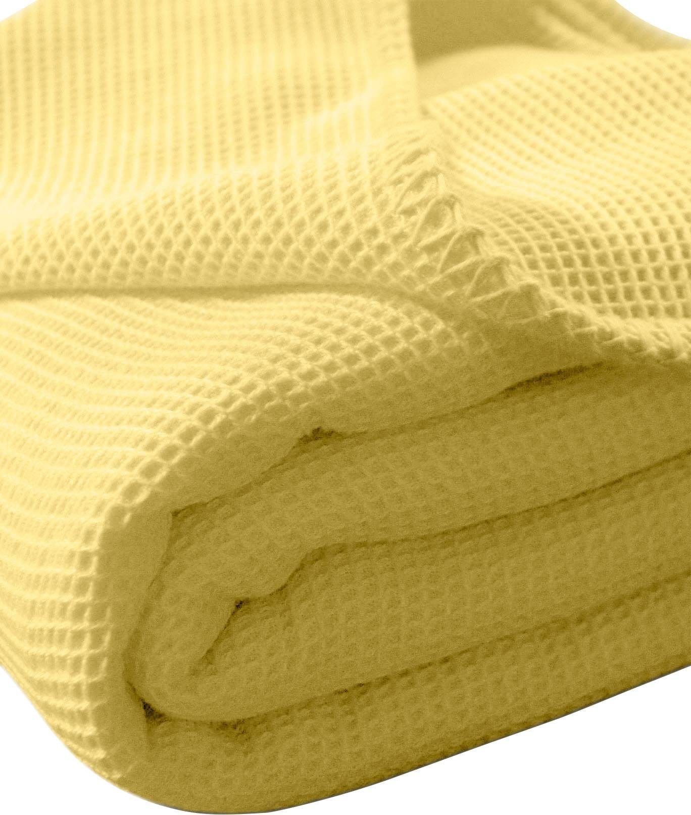 Kneer Tagesdecke »La Diva«, aus Waffelpiqué in 100% Baumwolle, Tagesdecke für Einzelbetten oder Doppelbetten, wärmend, pflegeleicht, Tagesdecke auch als Überwurf fürs Sofa geeignet, STANDARD 100 by OEKO-TEX® zertifiziert