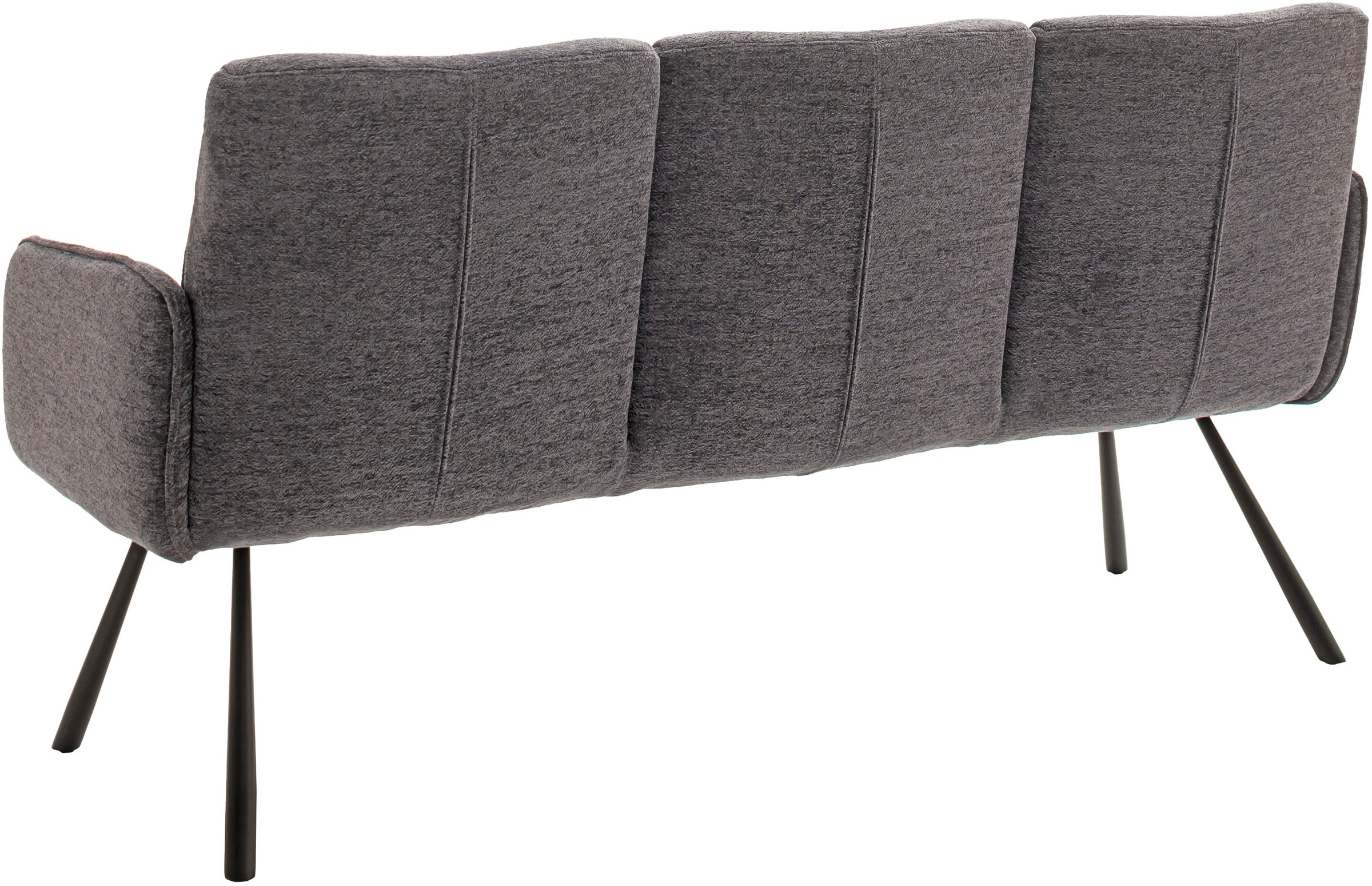 Sitzbank MCA FURNITURE "Delane", anthrazit, schwarz, B:183cm H:92cm T:67cm, Metall, Stoff, Sitzbänke, Sitzbank, Taschenfederkern, Lehnenkippfunktion, Armlehnen, beweglicher Rücken 3