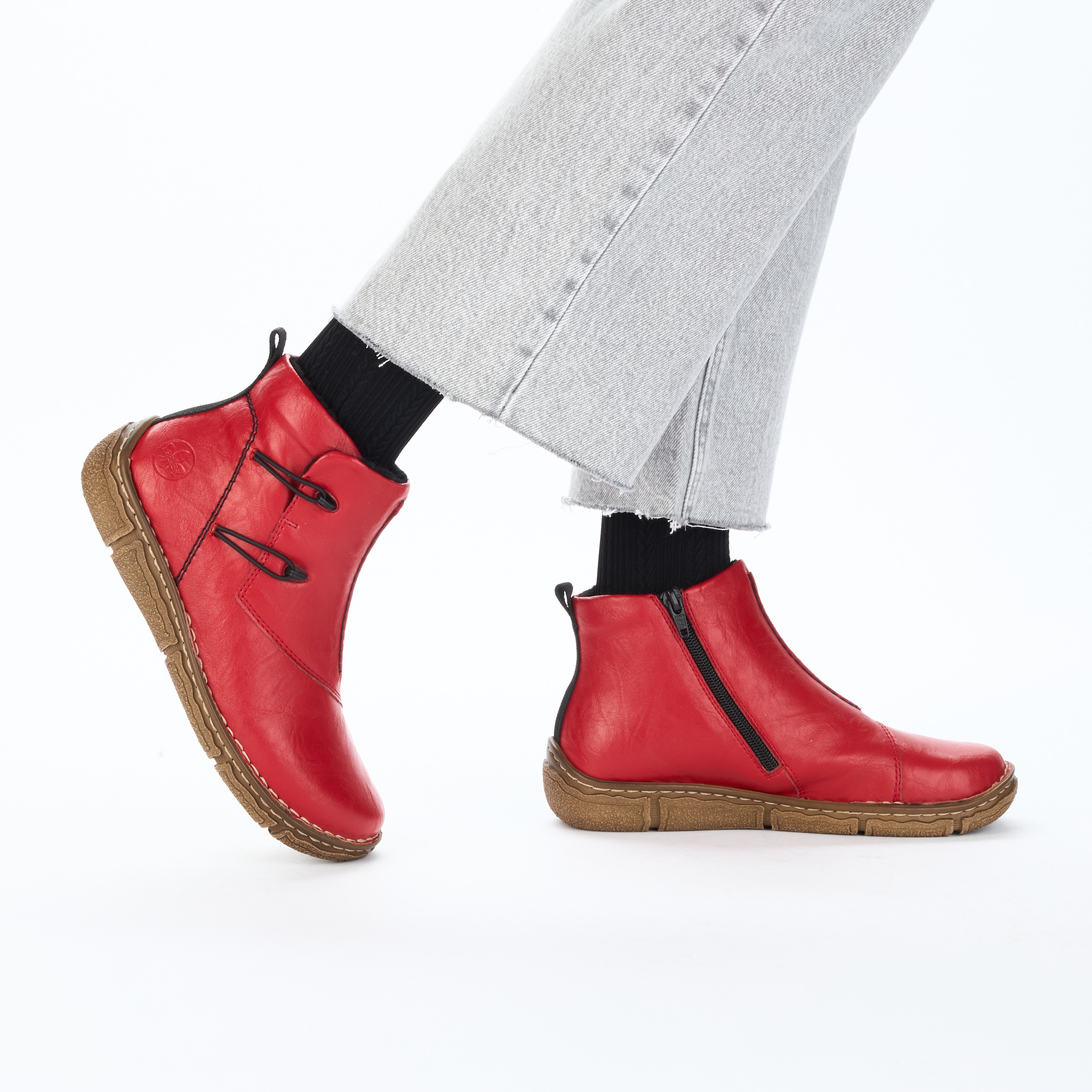 Rieker Winterboots  Casual-Boots, Steifelette mit Ziernaht