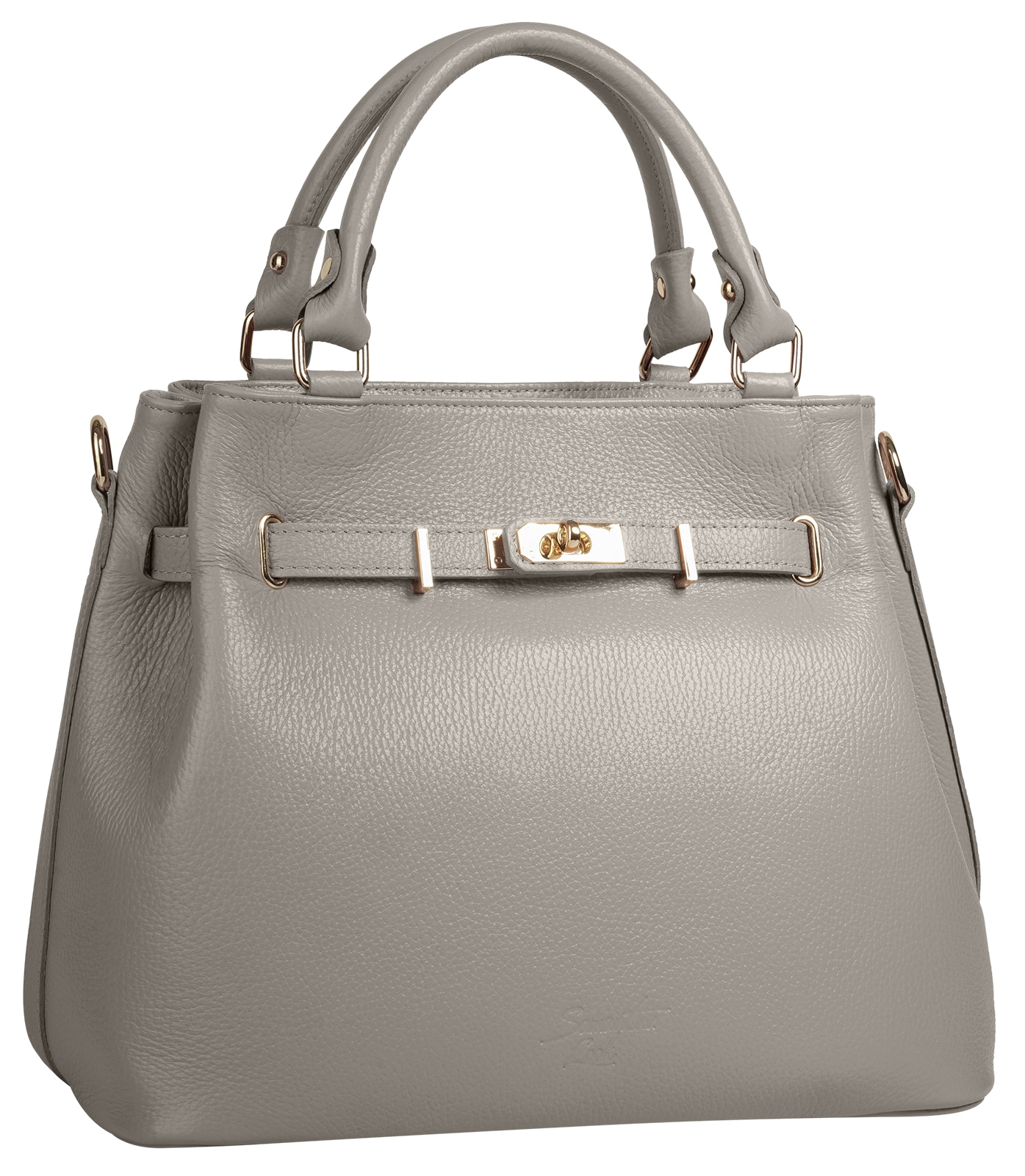 Samantha Look Henkeltasche, echt Leder, Made in Italy, geräumige Henkeltasche mit Smartphonefach