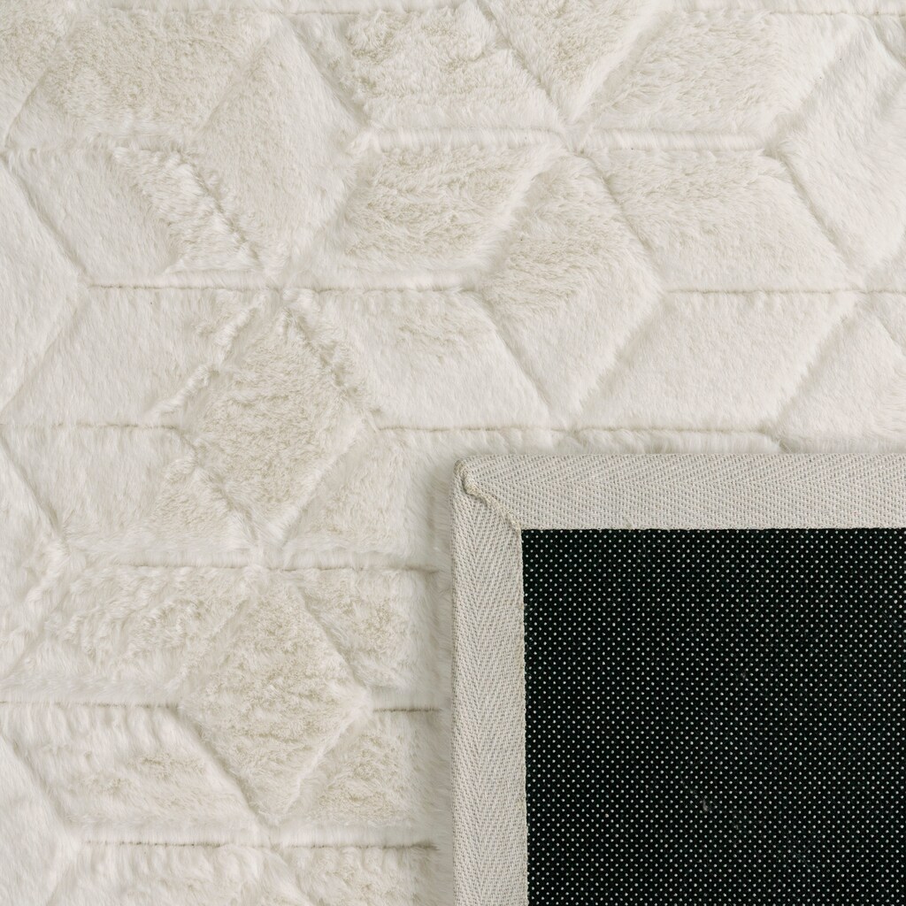 Paco Home Hochflor-Teppich »Arnheim 745«, rechteckig, Uni Farben, modernes geometrisches Design, besonders weich