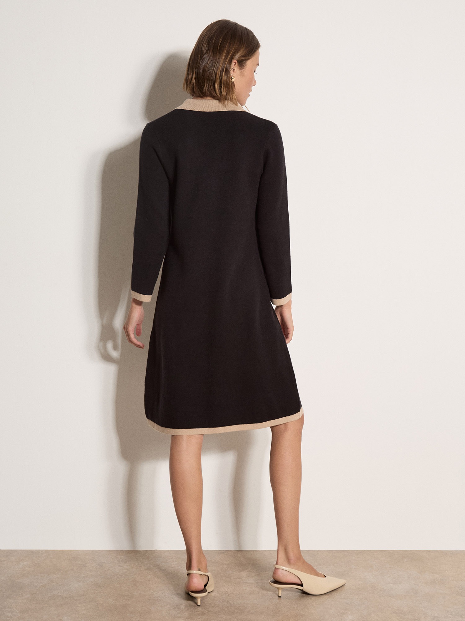 Apricot Minikleid »Strickkleid« Ohne Taschen mit Kontrasnähten