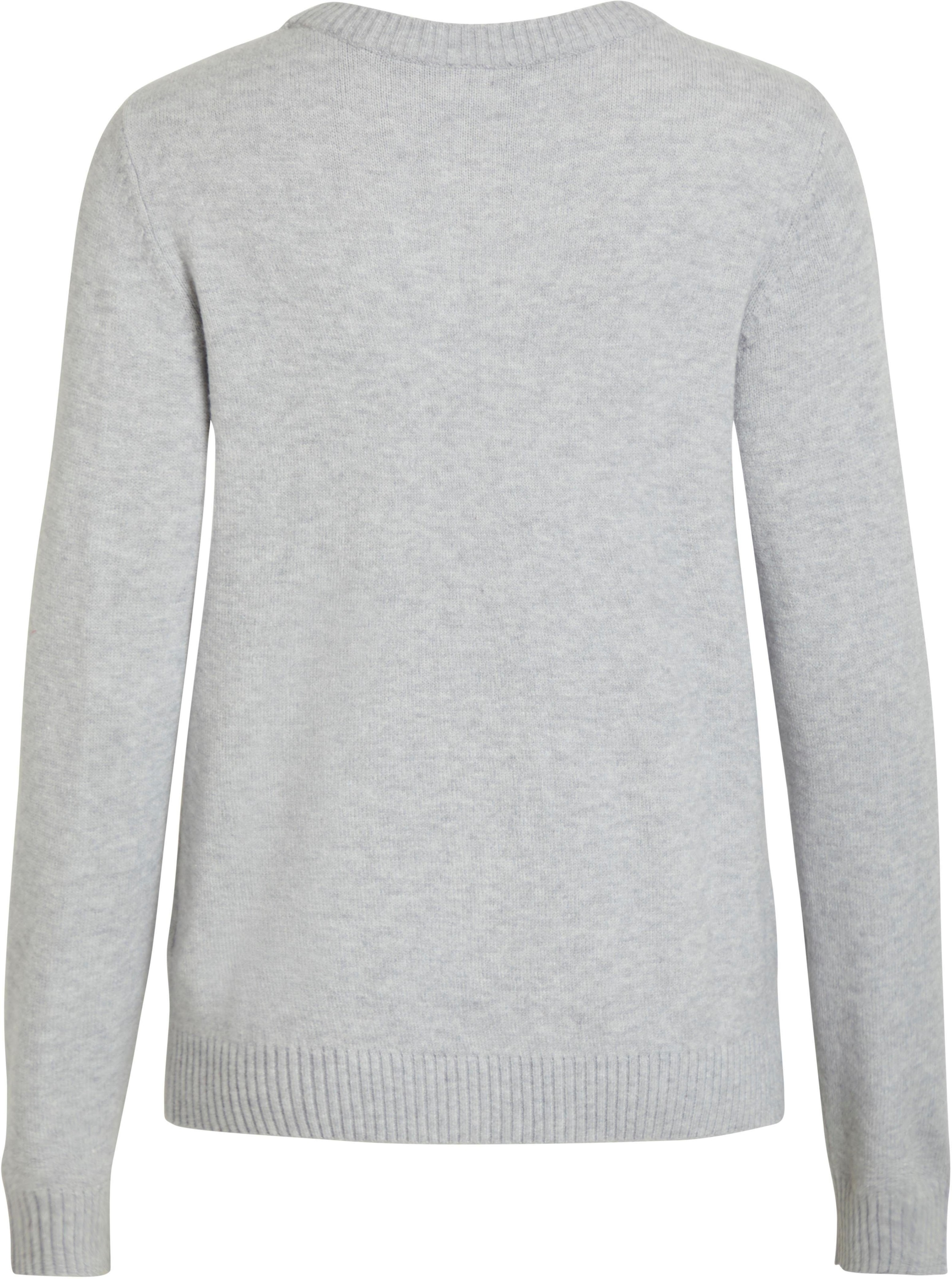 Vila Rundhalspullover »VIRIL-O-PULLI« Feinstrick mit feinen Strickdetails