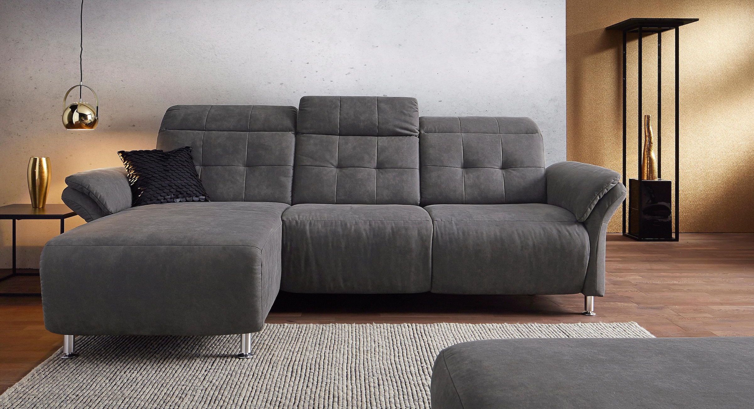 Home affaire Ecksofa "Manhattan L-Form" 2 Sitze mit elektrischer Relaxfunkt günstig online kaufen