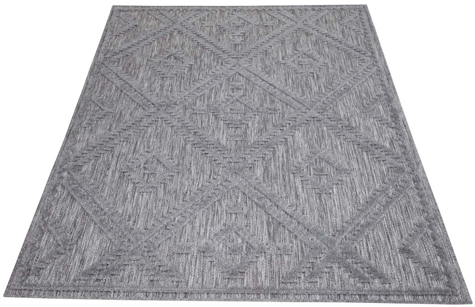 Carpet City Teppich »In-& Outdoorteppich Santorini 454, 3D-Effekt, Raute-Optik«, rechteckig, 5 mm Höhe, Wetterfest & UV-beständig für Terrasse, Balkon, Küche, Flur