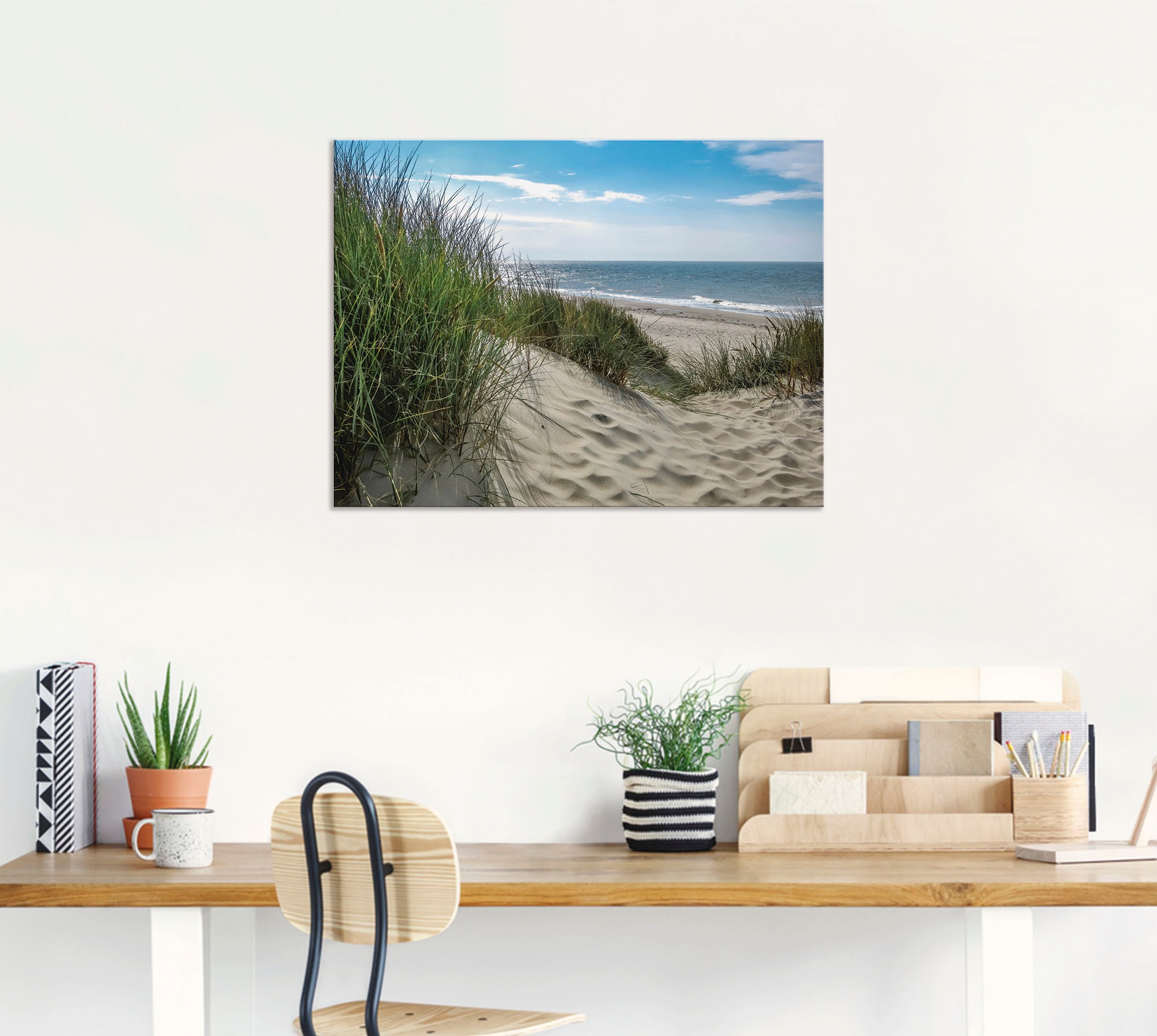 Artland Wandbild »Dünenlandschaft im Sommer an der Nordsee«, Strand, (1 St.), als Alubild, Outdoorbild, Leinwandbild, Poster, Wandaufkleber