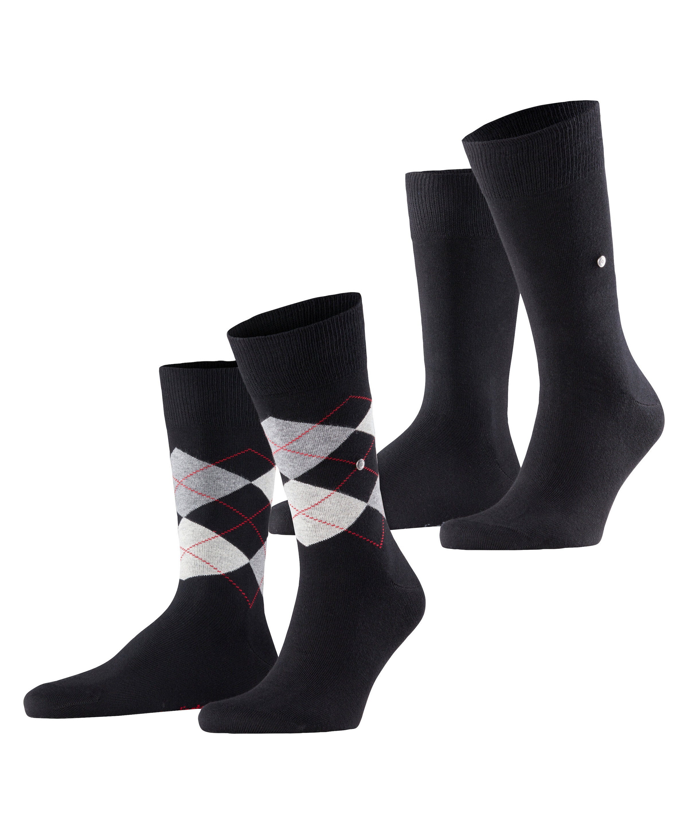 Burlington Socken "Everyday Argyle Mix" 2 Paar, atmungsaktiv, Einheitsgröße 40-46, Argyle-Muster