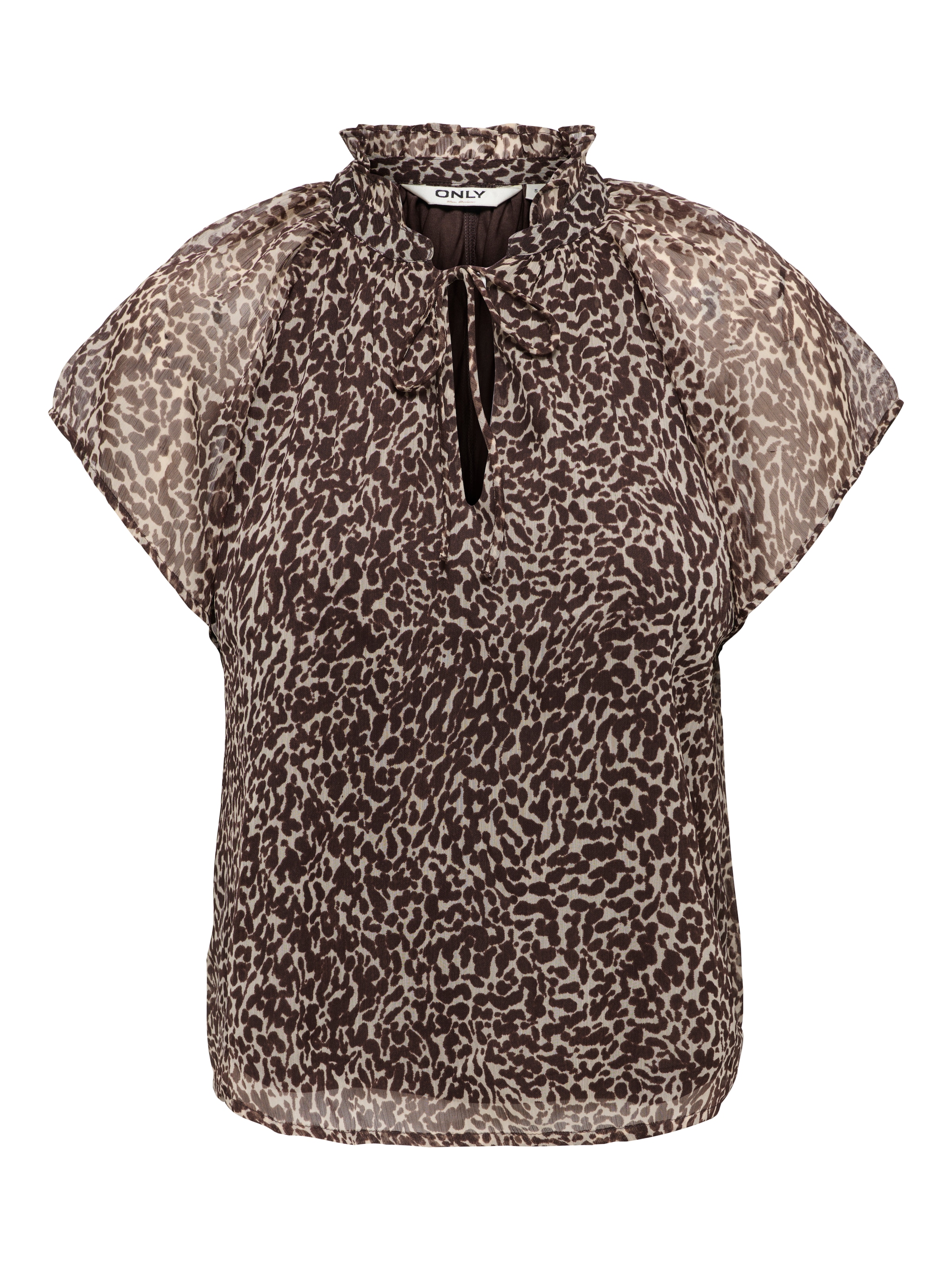 ONLY Chiffonbluse "ONLLERI-PENINNA S/S TIED NECK SHIRT WVN" Polyester, regu günstig online kaufen