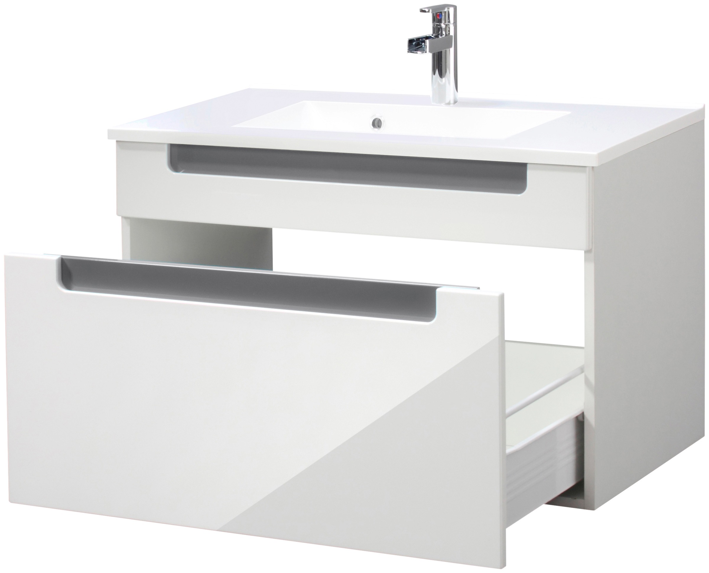 welltime Badmöbel-Set »Siena«, (2 St.), Breite 80 cm, Waschtisch mit Mineralgussbecken