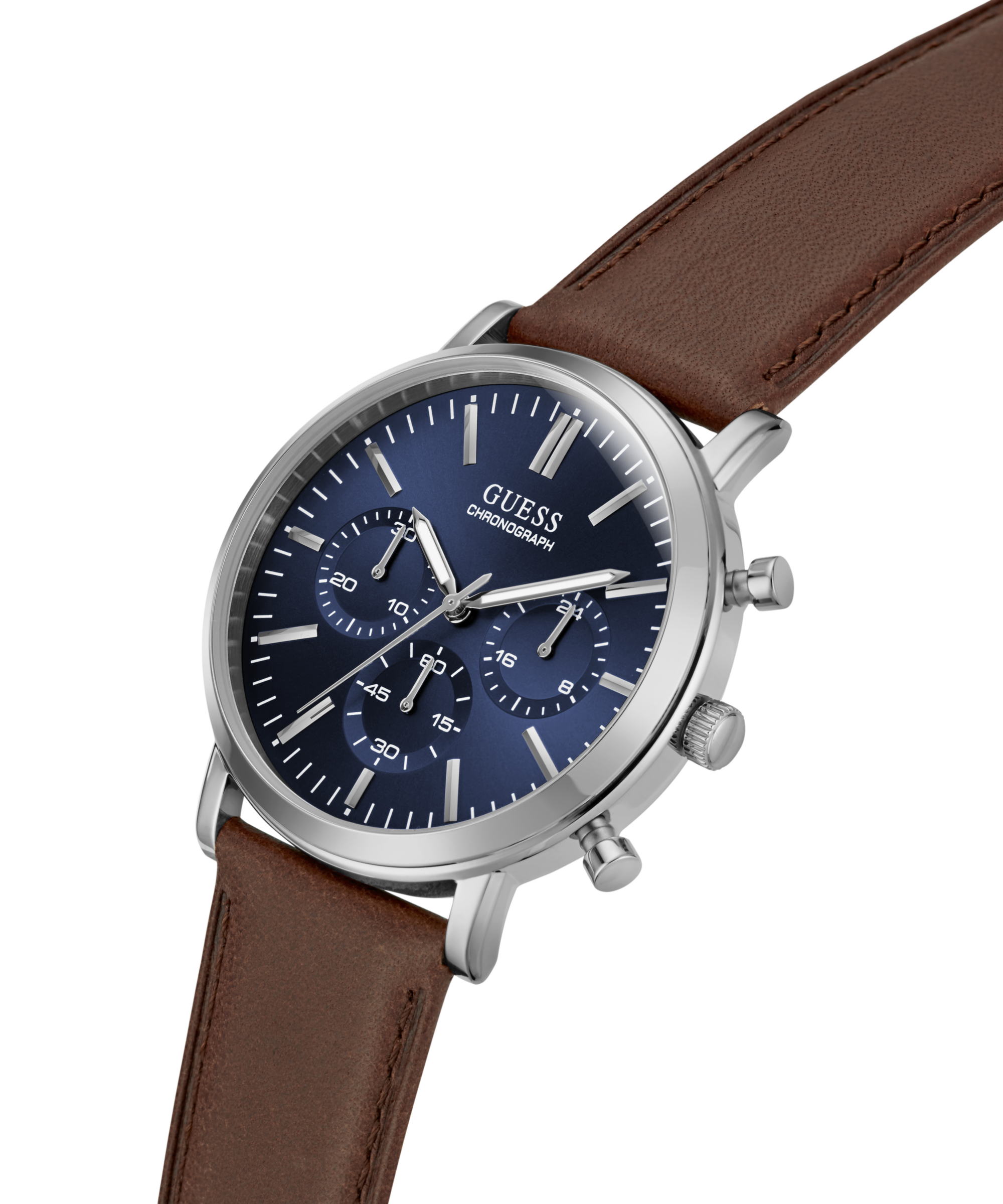 Guess Quarzuhr »CASSIAN« Armbanduhr, Herrenuhr, Lederarmband, analog