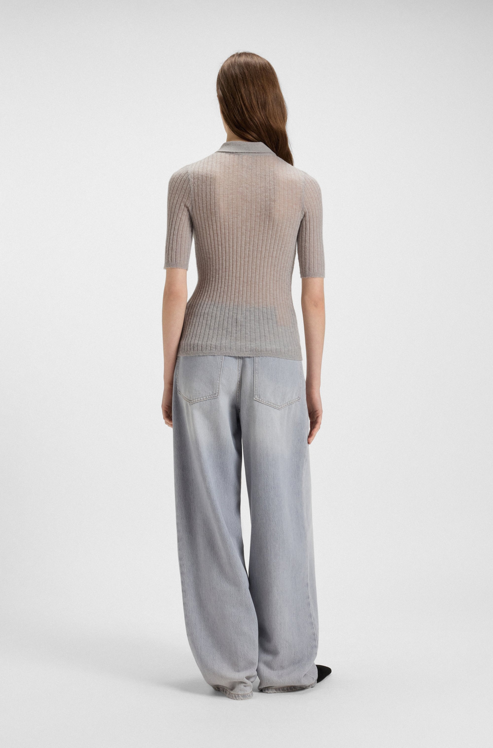 BOSS ORANGE Kurzarmpullover »Fugano Premium Damenmode«, aus hochwertiger Schurwollmischung