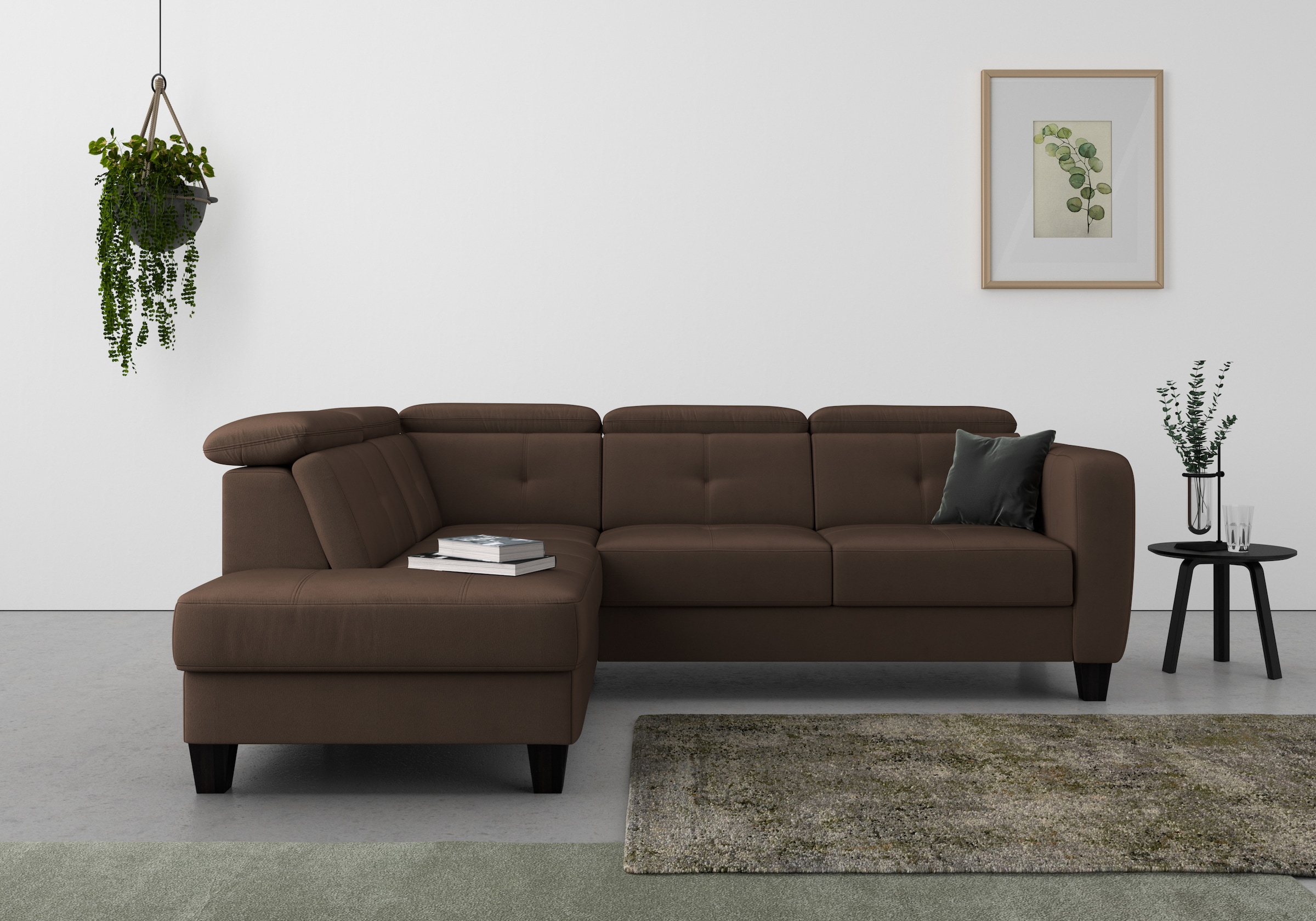 sit&more Ecksofa "Belluci L-Form", inklusive Federkern, wahlweise mit Bettf günstig online kaufen