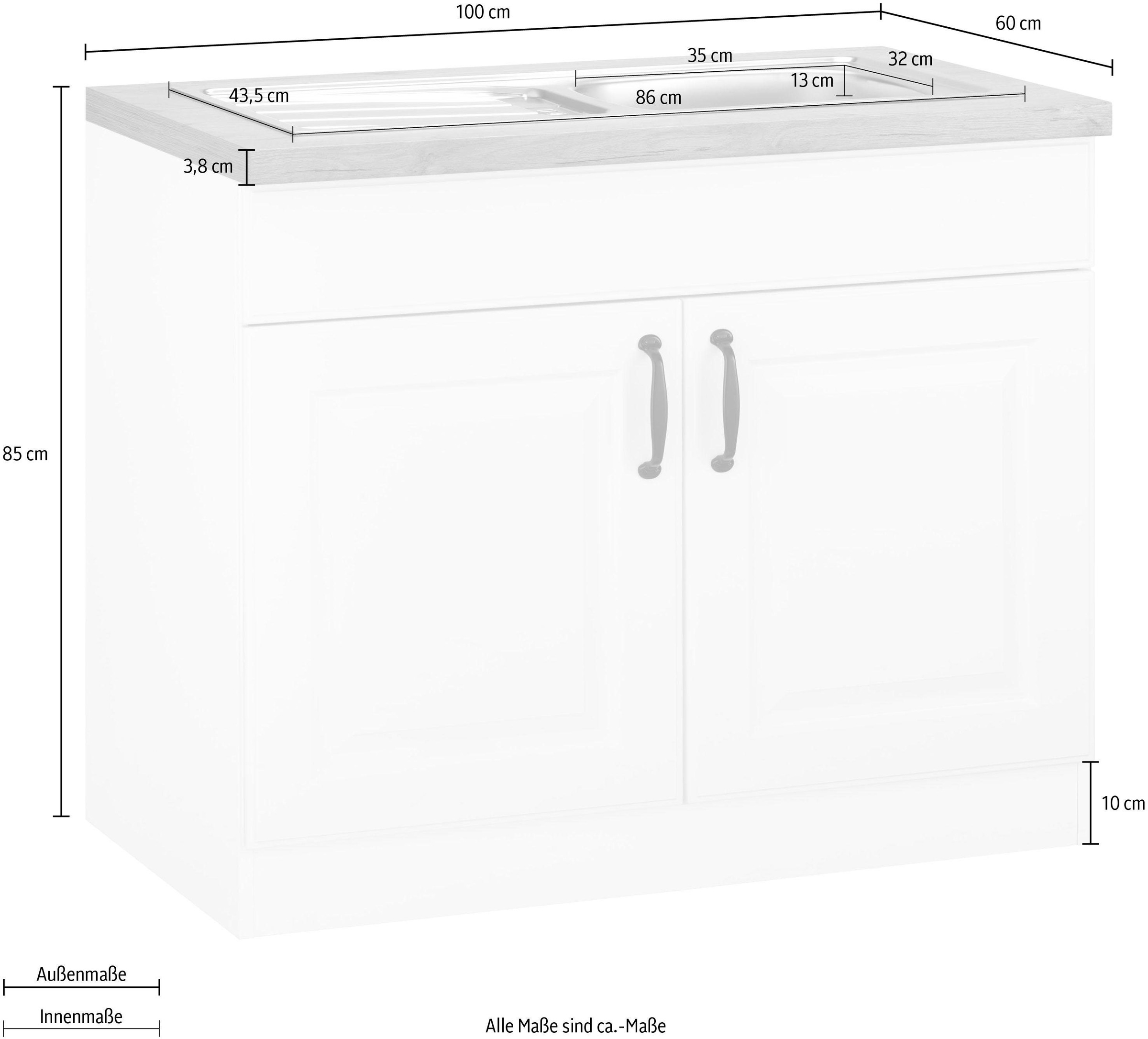 wiho Küchen Kassettenfront BAUR Spülenschrank bestellen mit »Erla«, breit | 100 cm