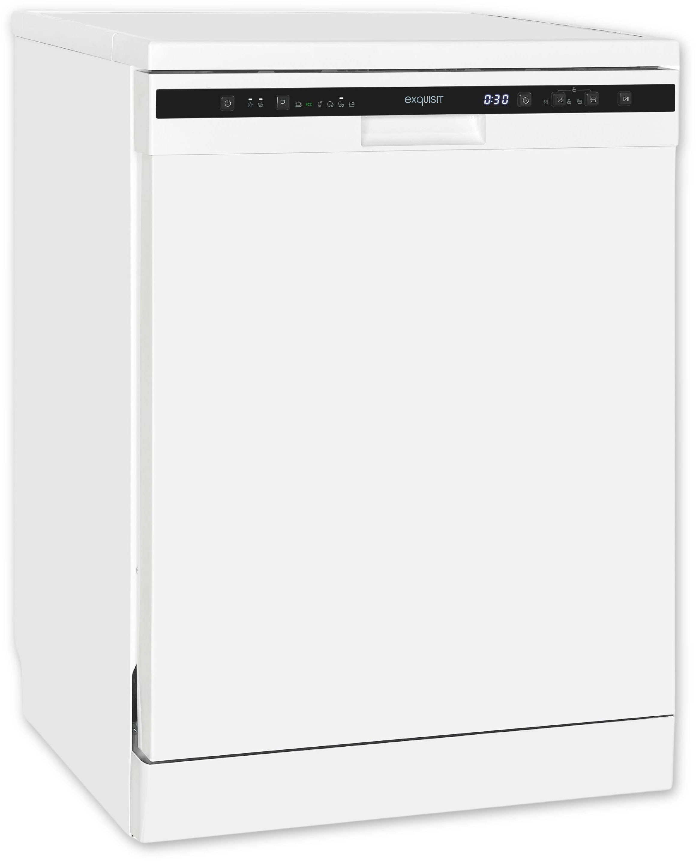 exquisit Standgeschirrspüler "GSP6312-030D weiss" 12 Maßgedecke Stand-/Unterbaugerät, 12 Maßgedecke – 6 Programme mit LED & Timer