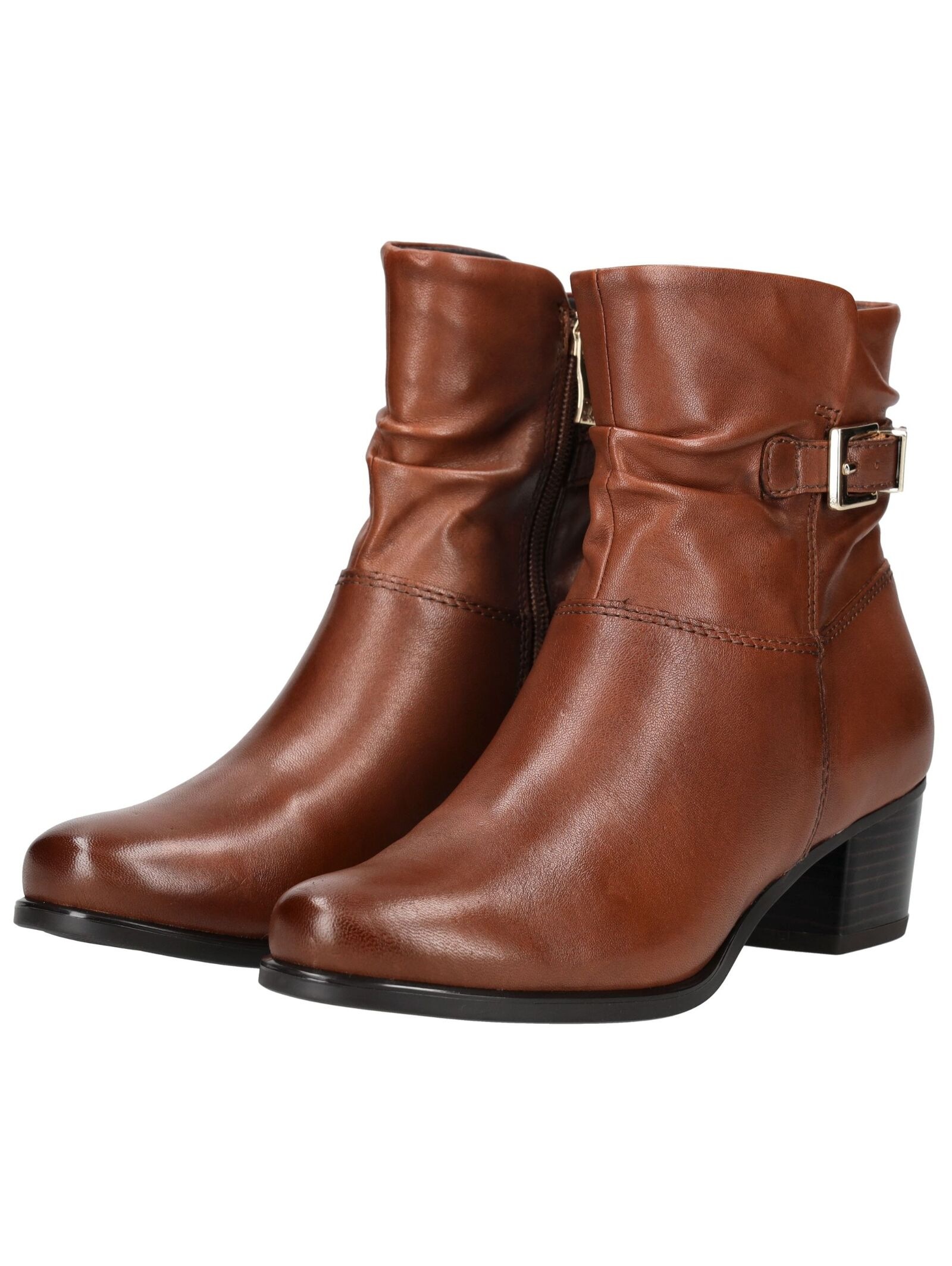 Stiefelette CAPRICE "Caprice Stiefelette Leder", Damen, Gr. 40, braun (cognac), Leder, Schuhe Stiefelette 3