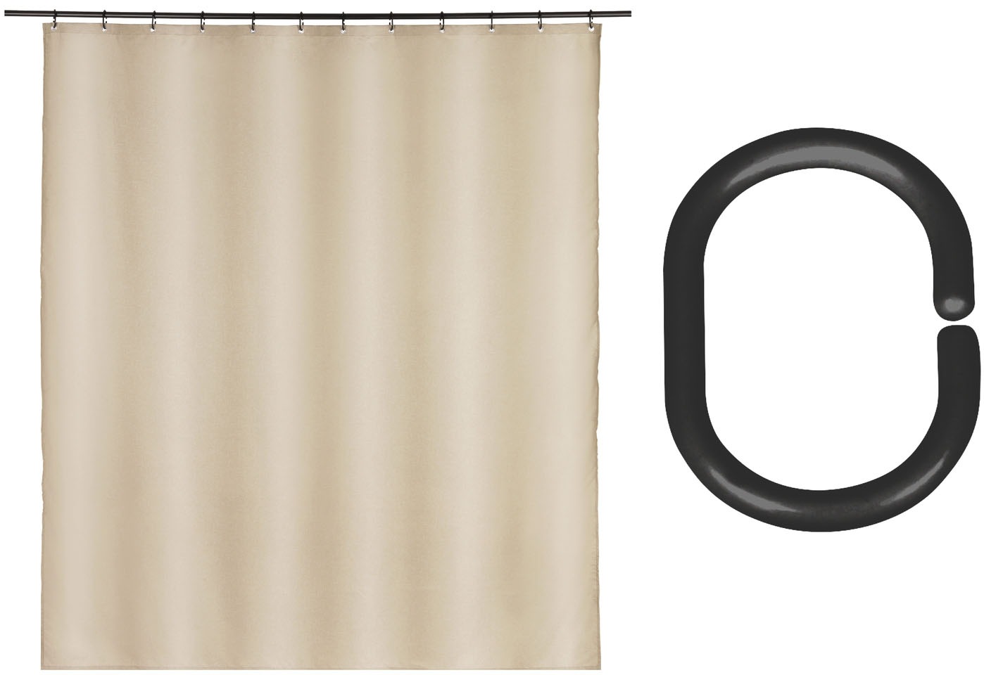 SCHÖNER WOHNEN-Kollektion Duschvorhang ""Mayour"" Breite 180 cm Set, 17 Stk günstig online kaufen