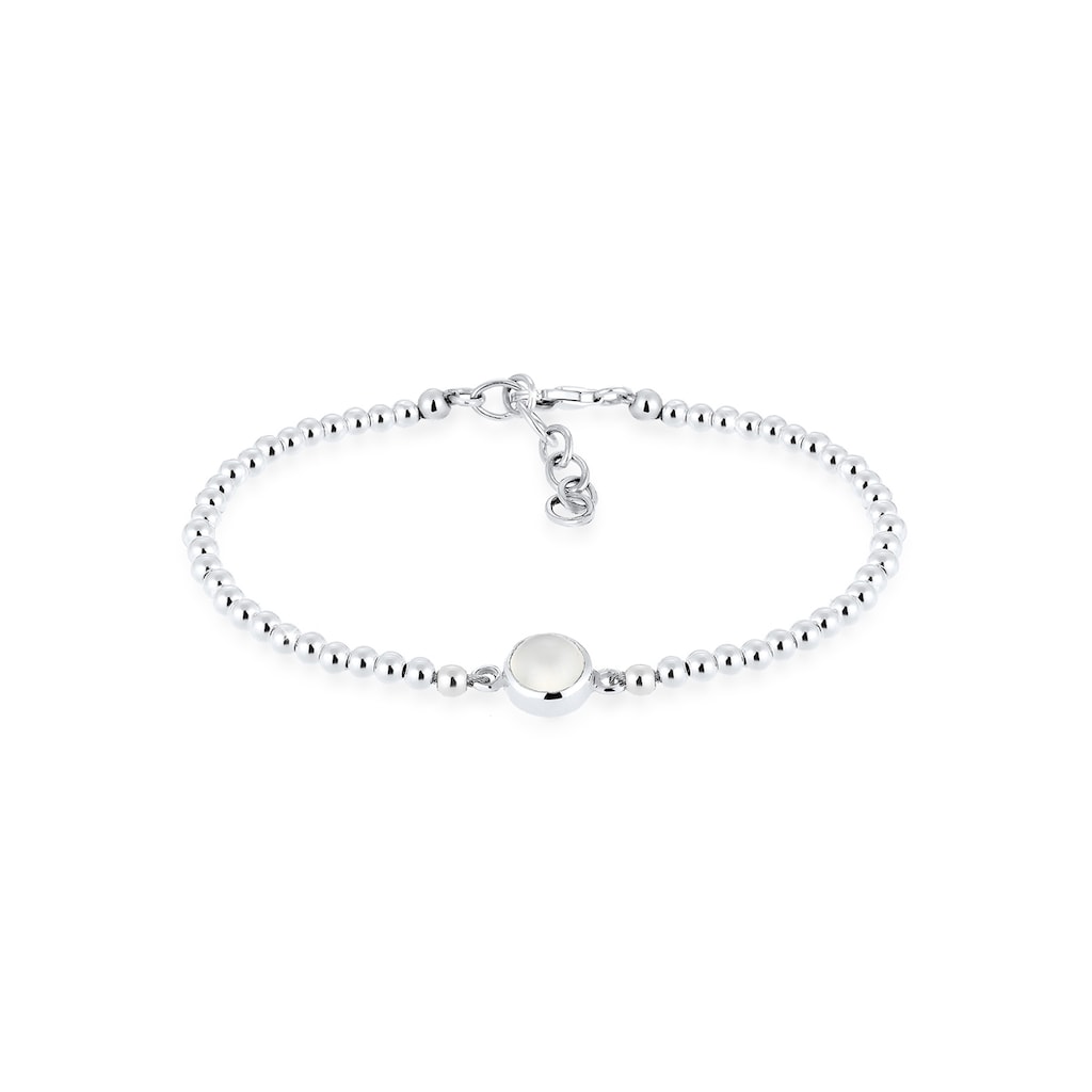 Elli Armband »Mondstein Kugel Rund 925 Sterling Silber«