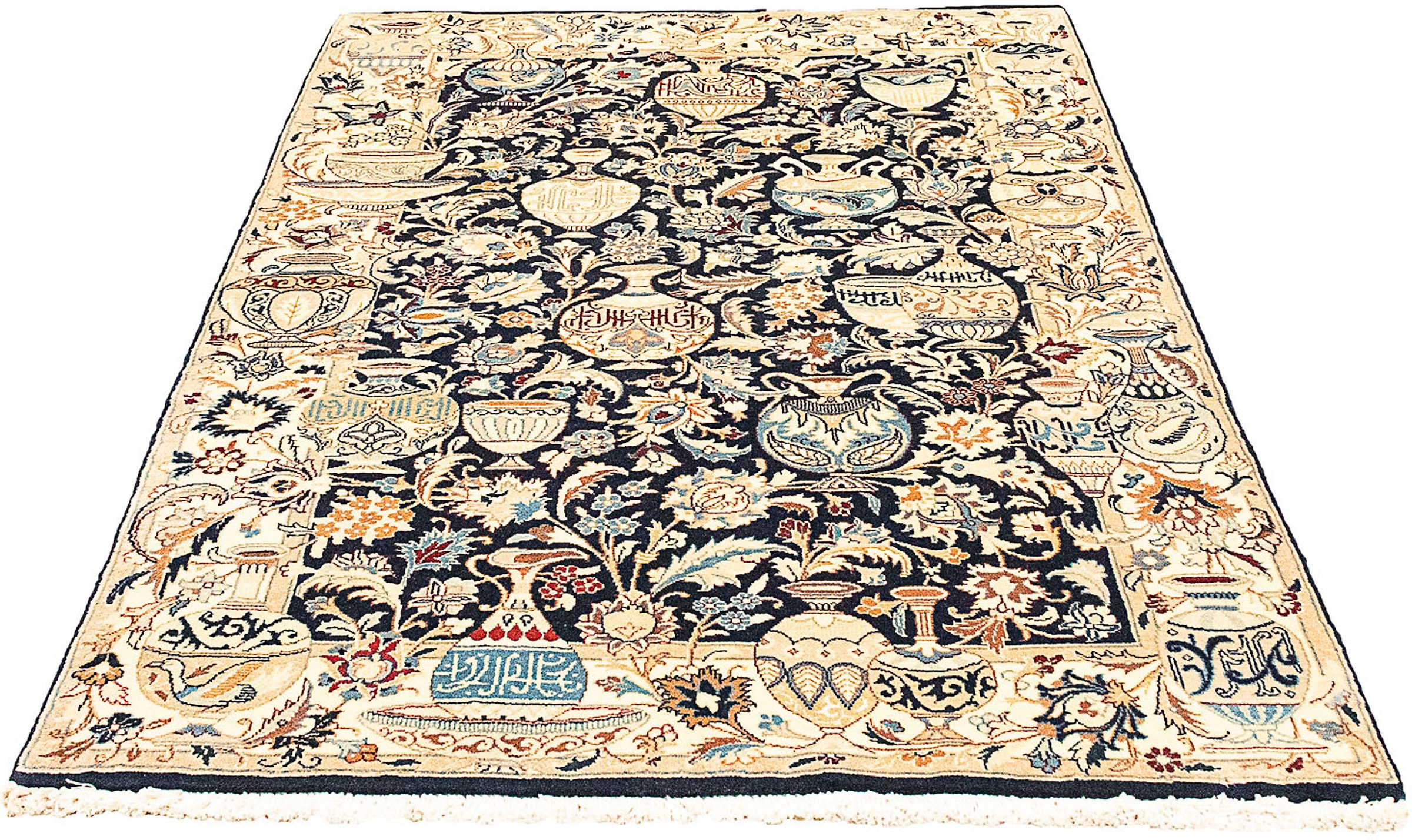 morgenland Orientteppich "Perser - Classic - 195 x 123 cm - dunkelblau", rechteckig, 10 mm Höhe, Wohnzimmer, Handgeknüpf