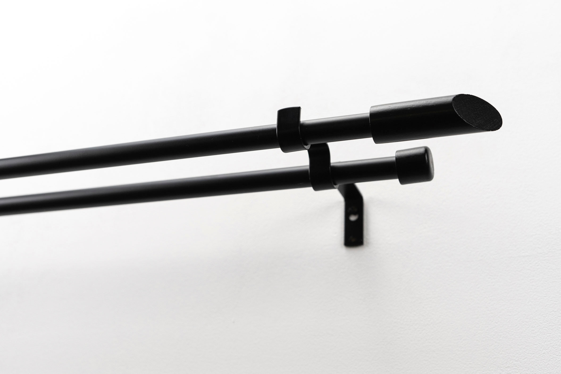 Gardinenstange GARESA, L:470cm, schwarz, Holzwerkstoff, Metall, Kinderzimmer, Gardinenstangen, "ZYLI mit offenem Träger", Vorhanggarnitur,