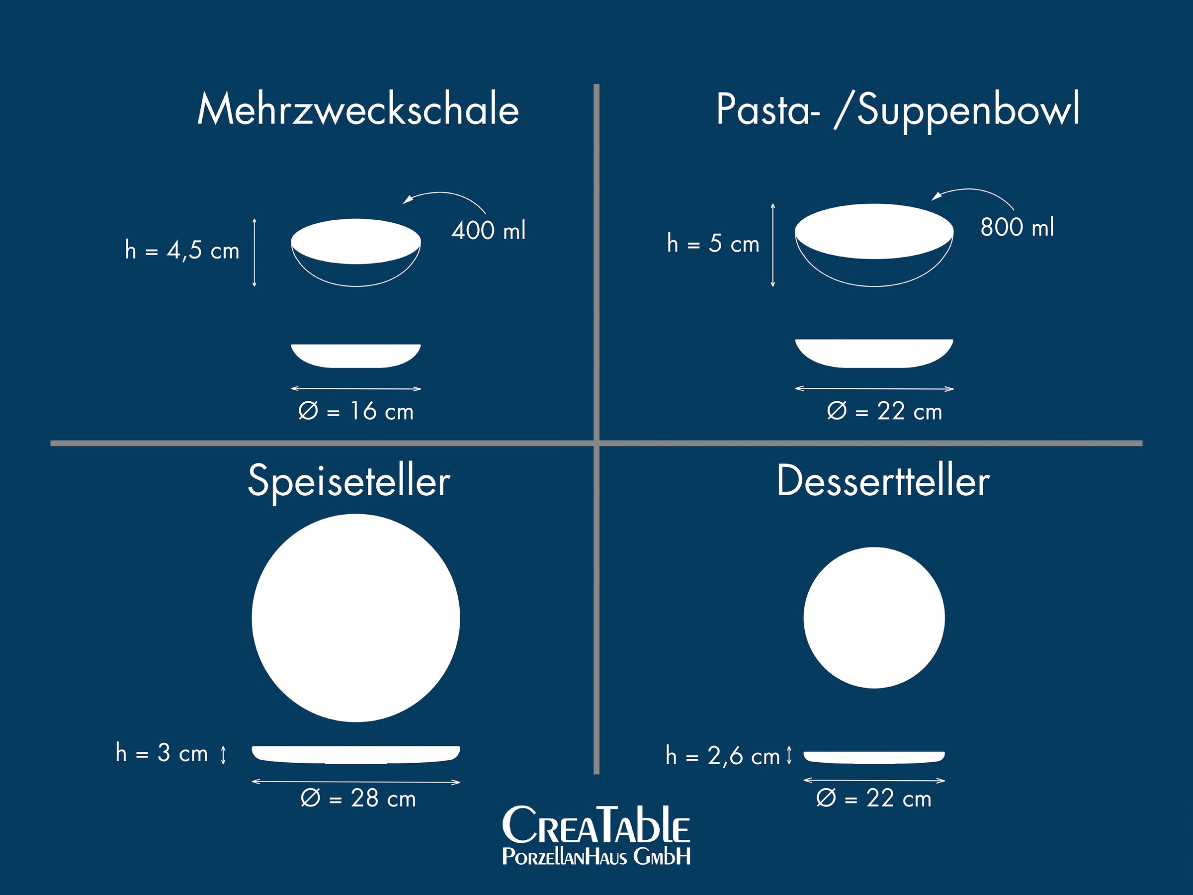 CreaTable Teller-Set »Uno Mykonos glänzend, Geschirr-Set, 8-tlg.« Modernes Spiraldekor, Reaktivglasur