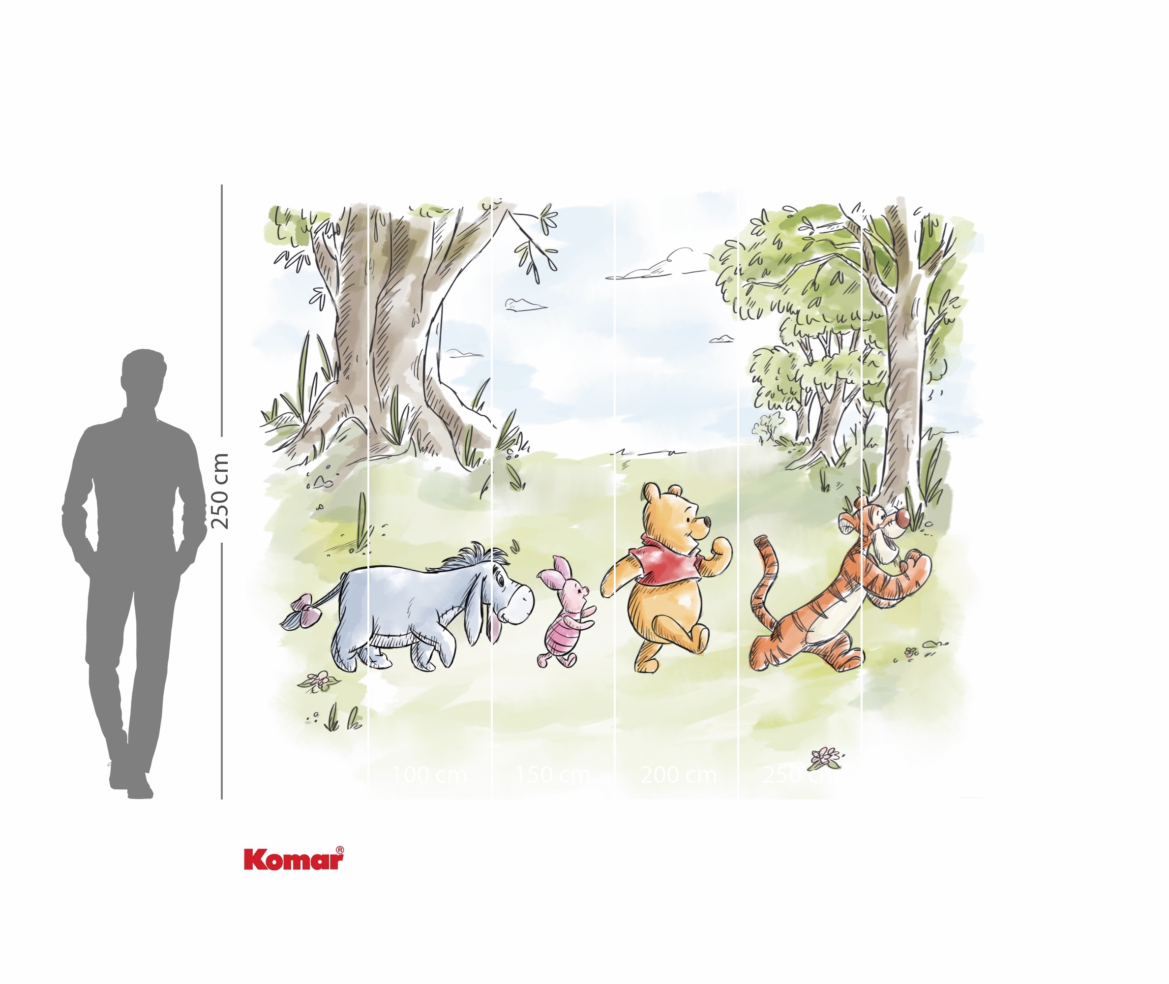 Komar Kindertapete »Disney Winnie the Pooh Walk Together«, bedruckt