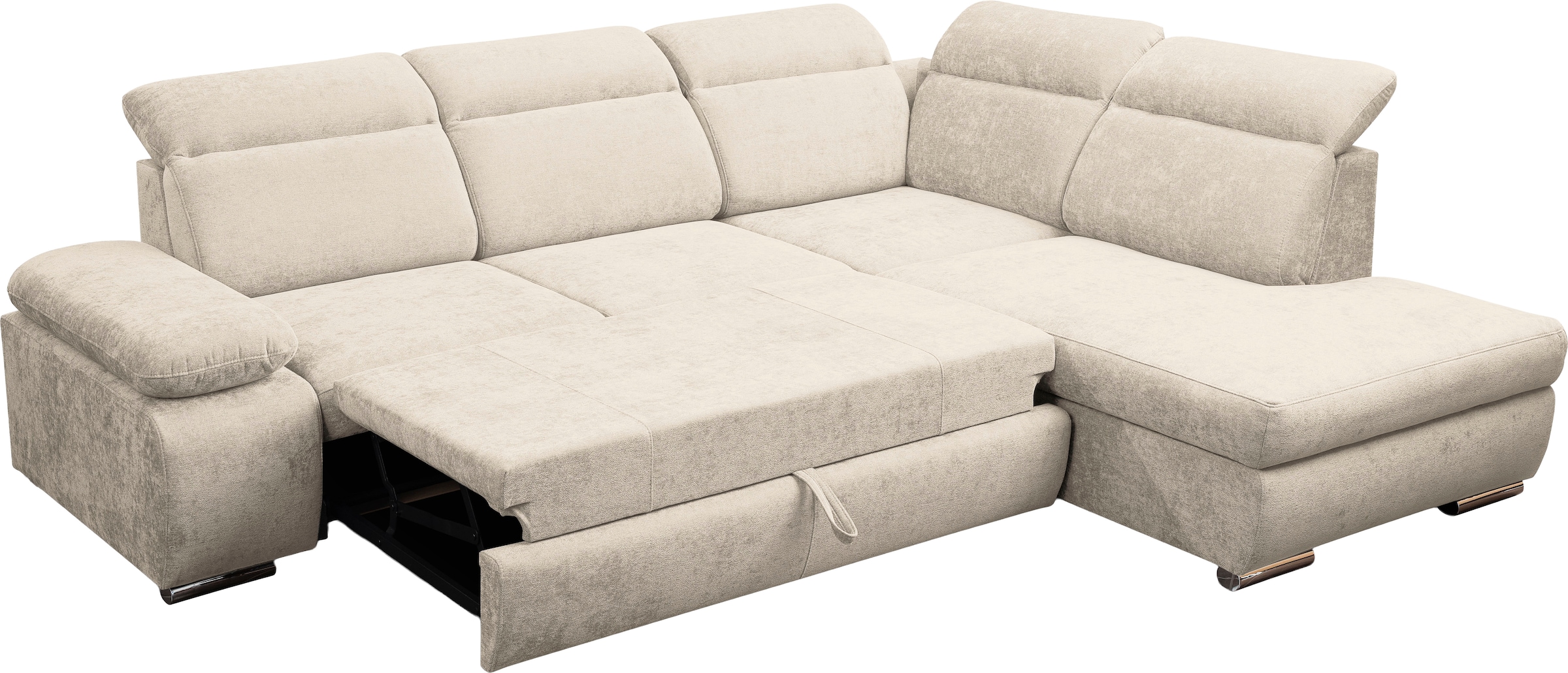 WERK2 Ecksofa »Alicante Cord, inkl. Bettfunktion & Bettkasten, Breite 280cm, L-Form«