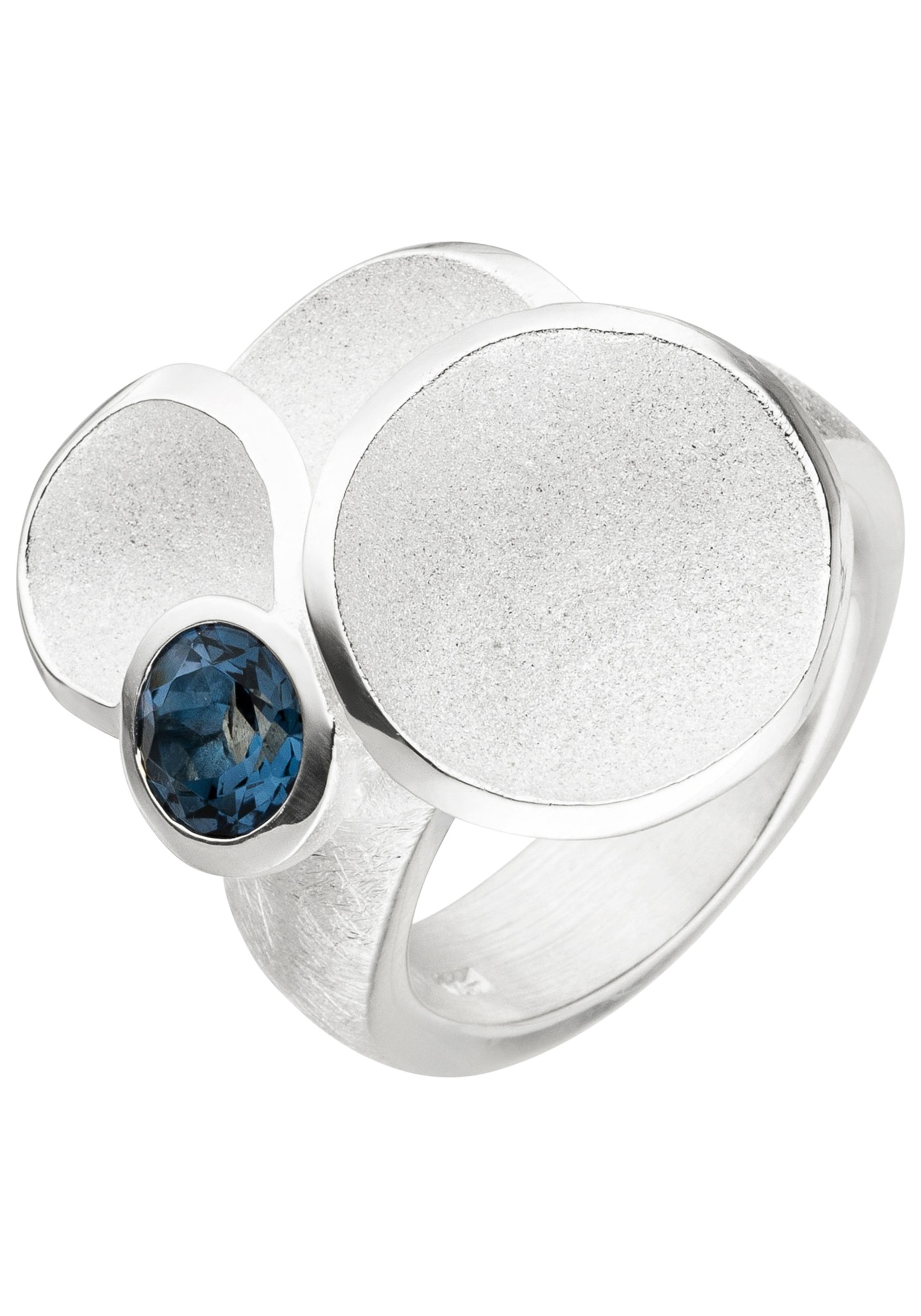 JOBO Silberring »Ring Damenring eismatt« 925 Silber mit Blautopas