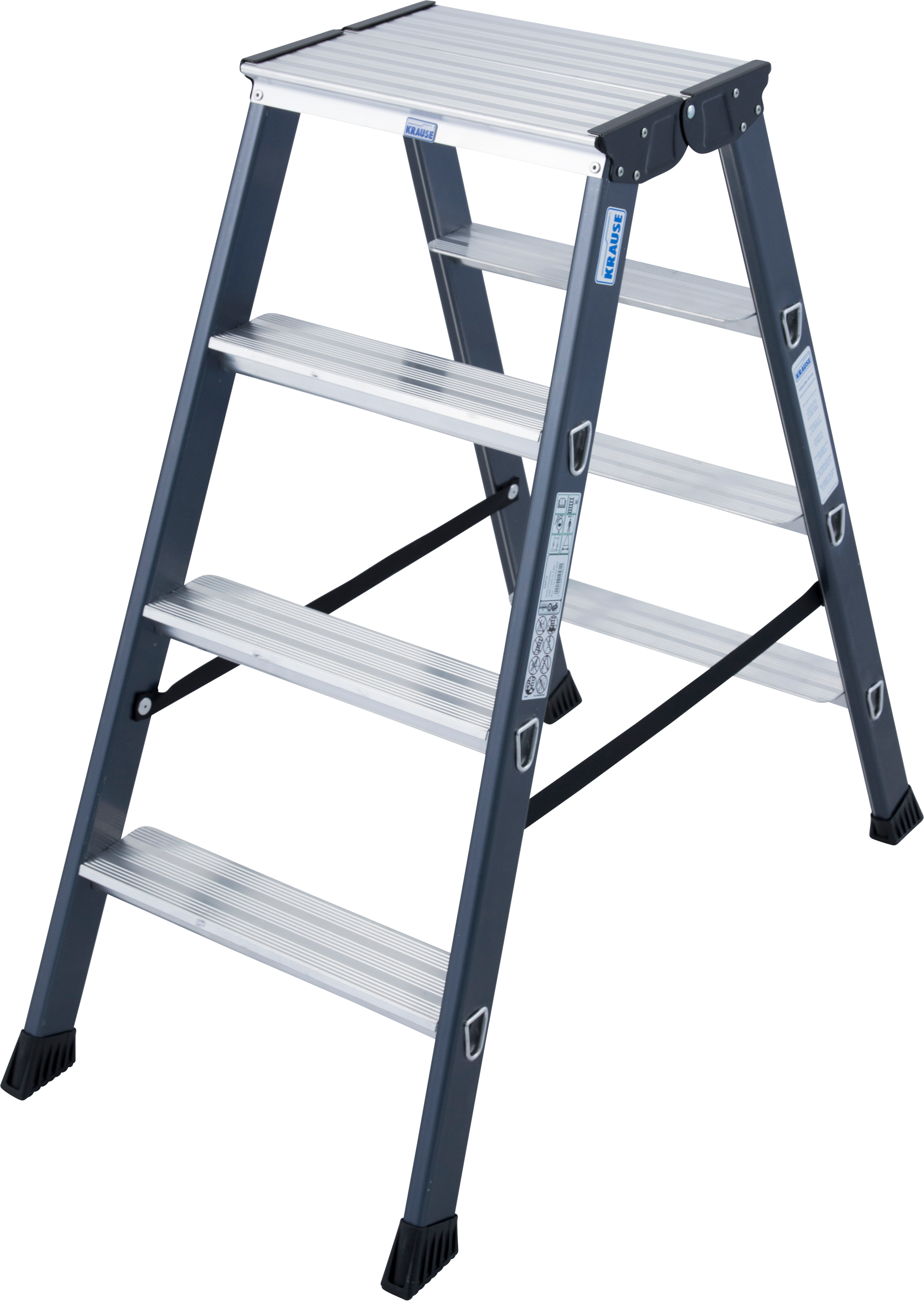 KRAUSE Doppelleiter »SePro D«, Alu eloxiert, 2x4 Stufen, Arbeitshöe ca. 241 cm