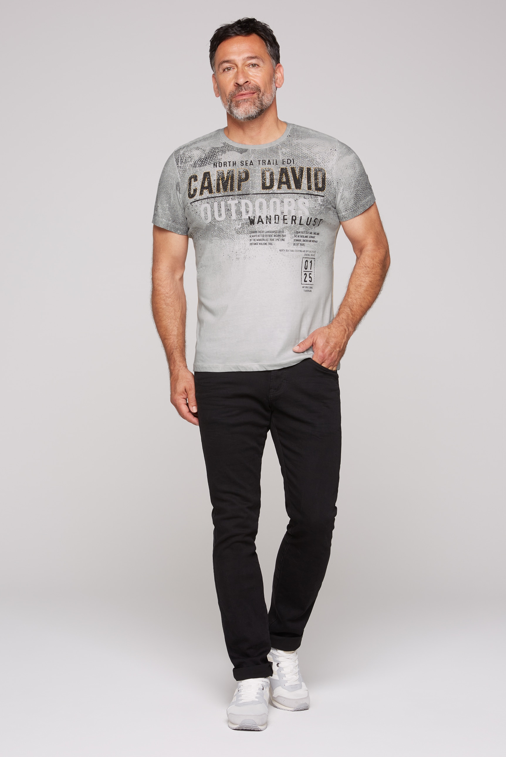 CAMP DAVID Rundhalsshirt, aus Baumwolle