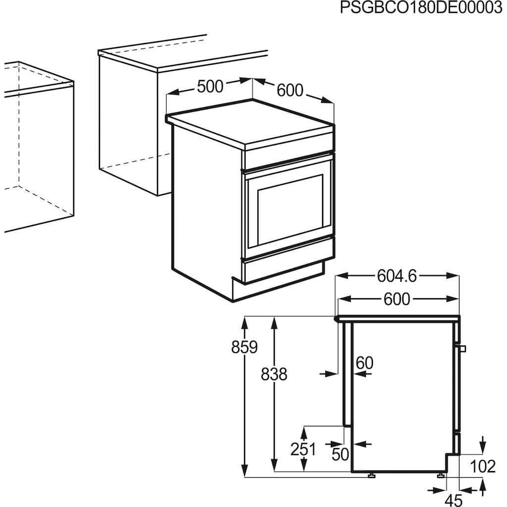 AEG Elektro-Standherd »CCB544COBM«, CCB544COBM, mit FlexiRunners™ – Teilauszug (2 Paar), Heißluftsystem, Bräter- und Mehrkreiskochzone, 50 cm