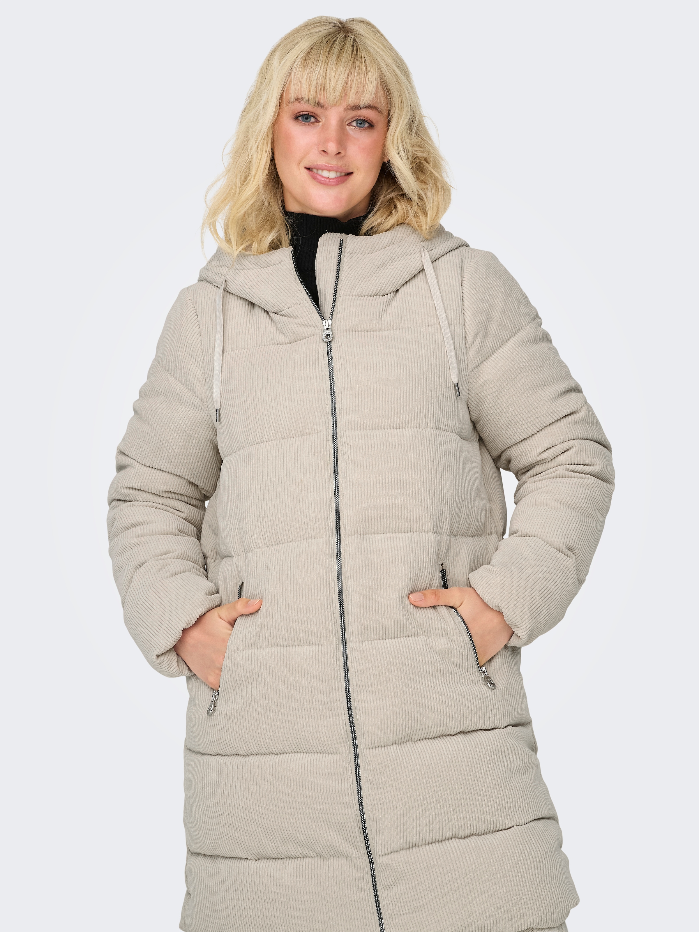 ONLY Steppjacke "ONLDOLLY LONG CORDUROY PUFFER OTW", mit Kapuze, aus feinem günstig online kaufen